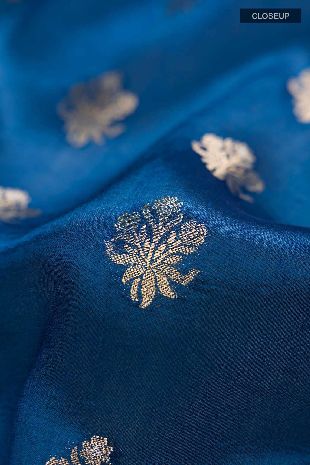 Blue Banarasi Raw Silk Saree