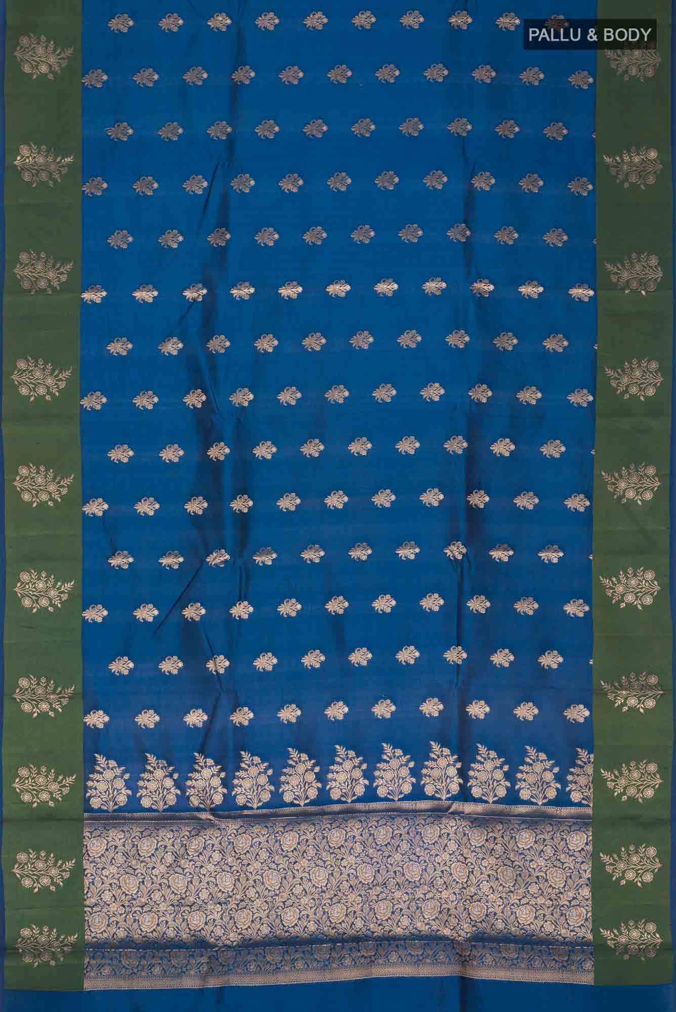 Blue Banarasi Raw Silk Saree