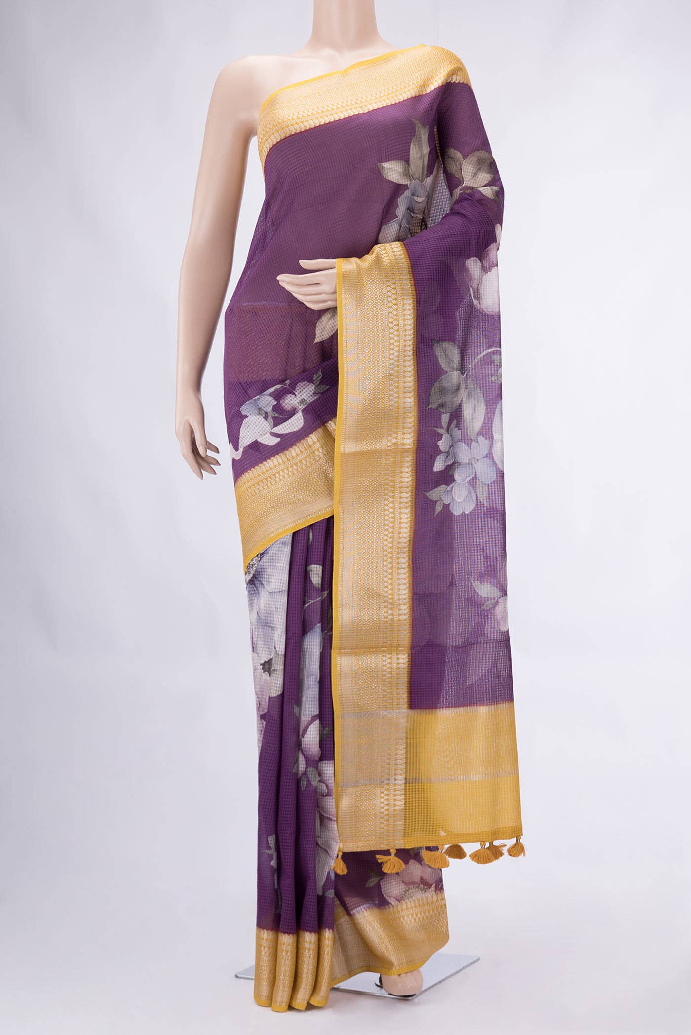 Violet Kota Cotton Saree