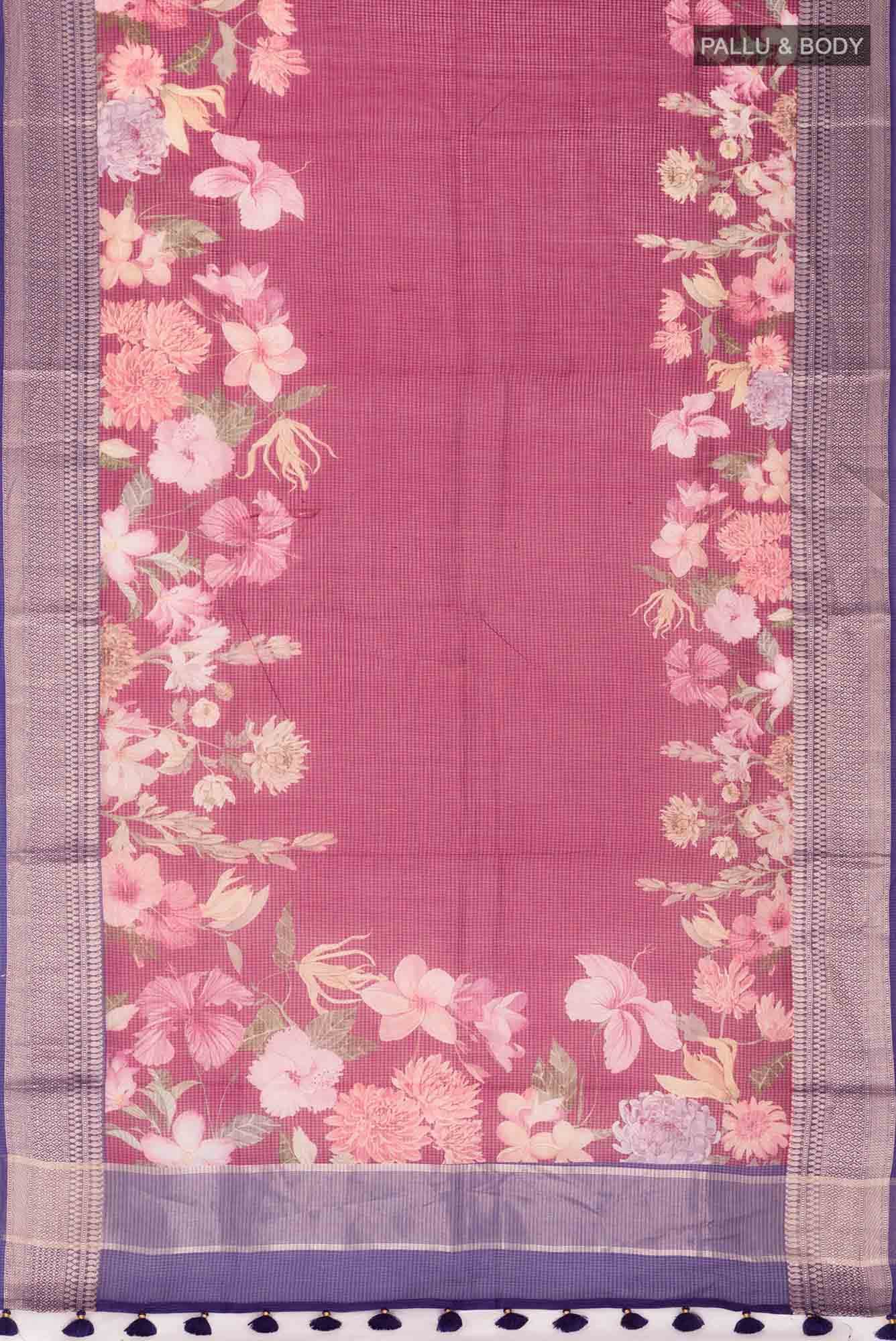 Maroon Kota Cotton Saree
