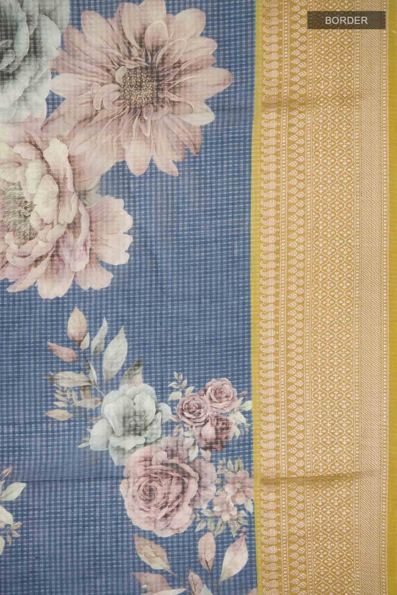 Blue Kota Cotton Saree