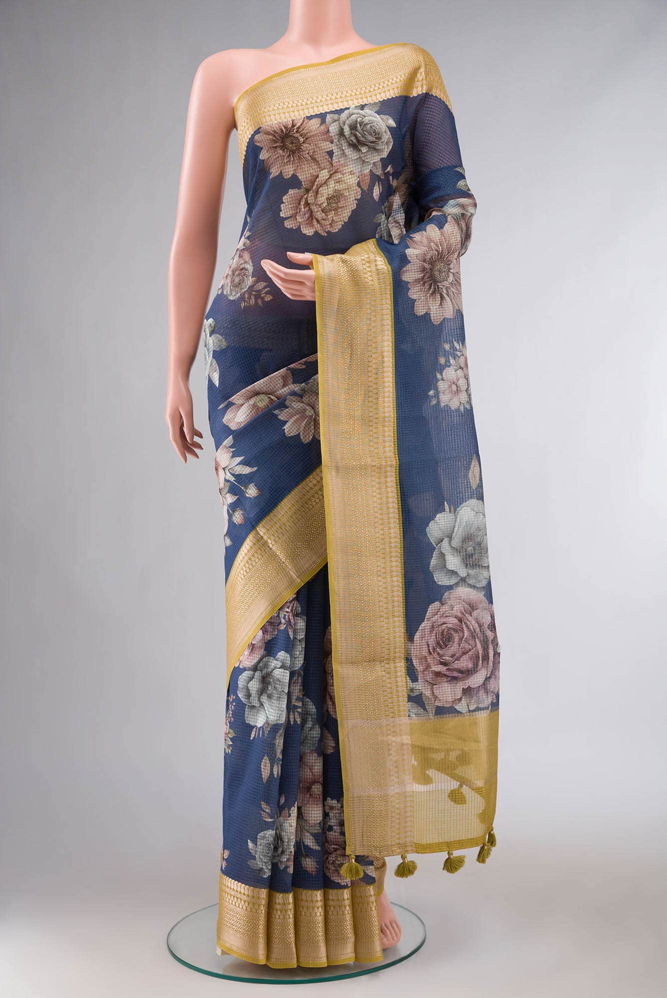 Blue Kota Cotton Saree