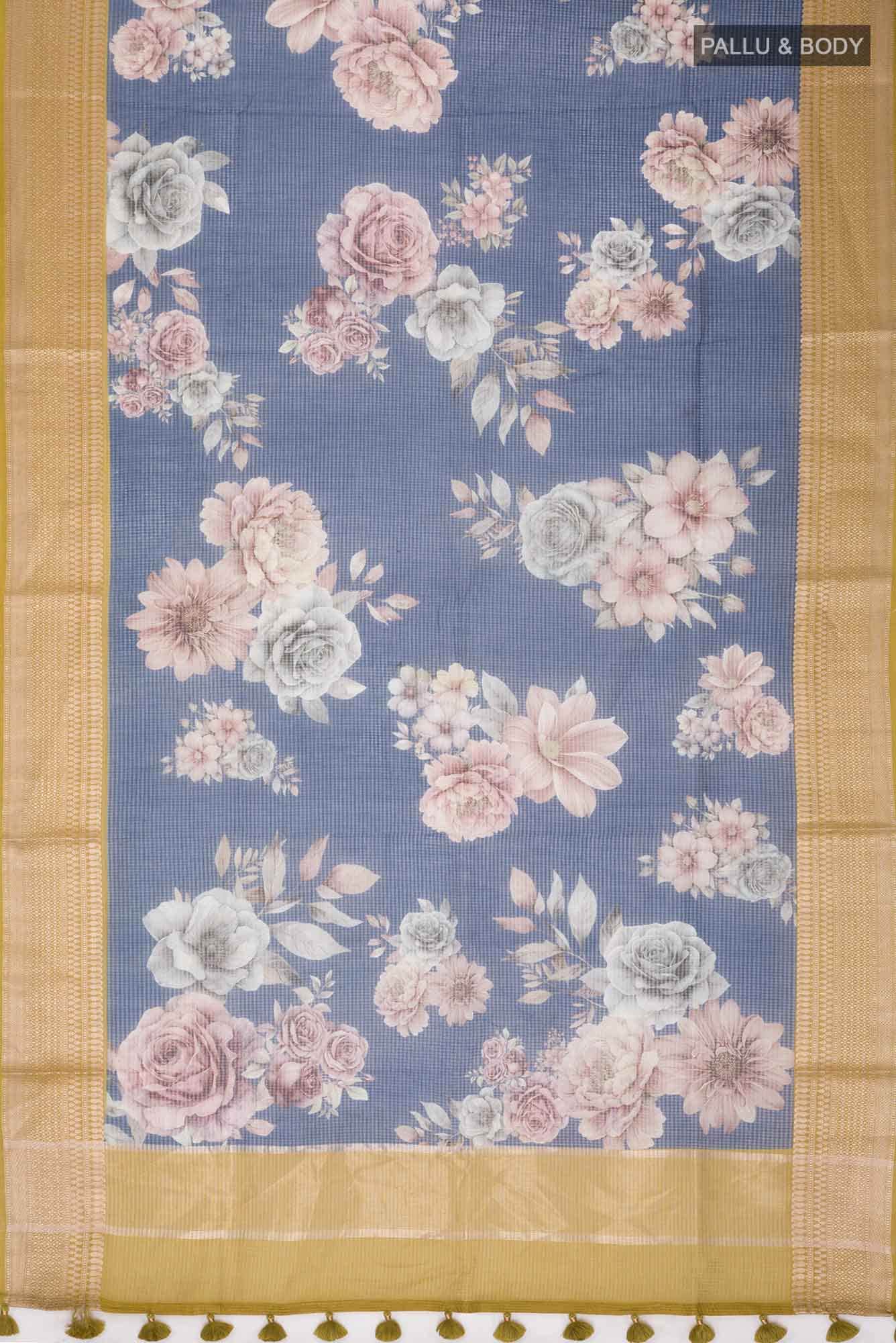 Blue Kota Cotton Saree