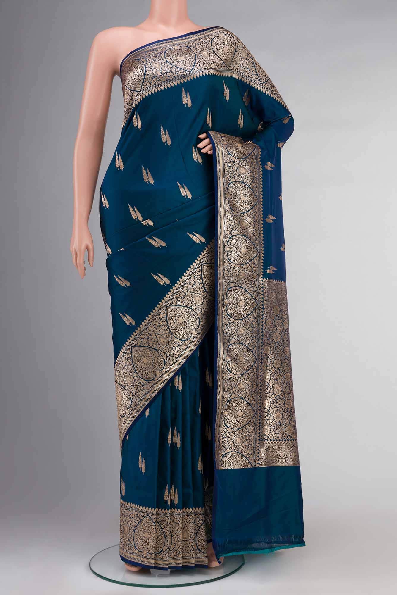 Blue Banarasi Silk Saree