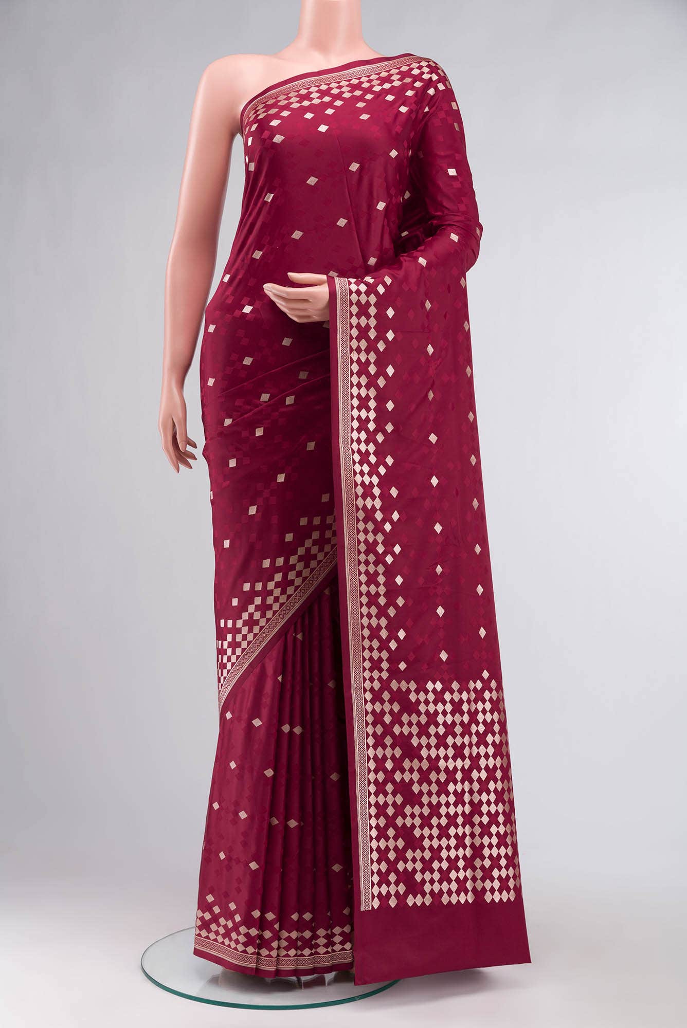 Maroon Banarasi Silk Saree