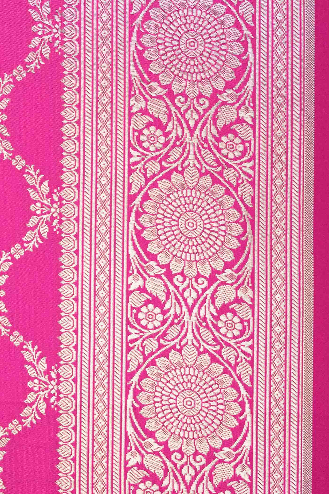 Pink Blended Banarasi Silk Saree