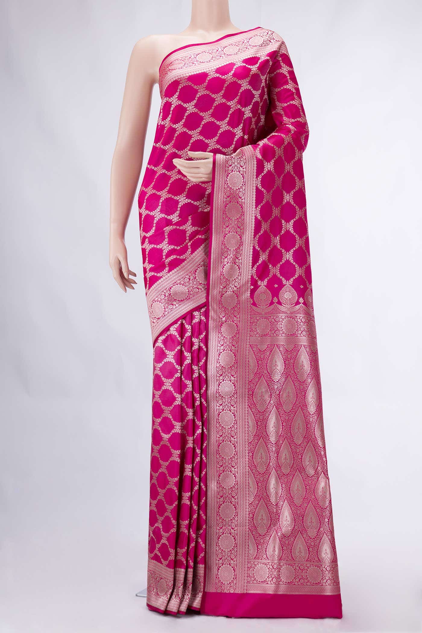 Pink Blended Banarasi Silk Saree