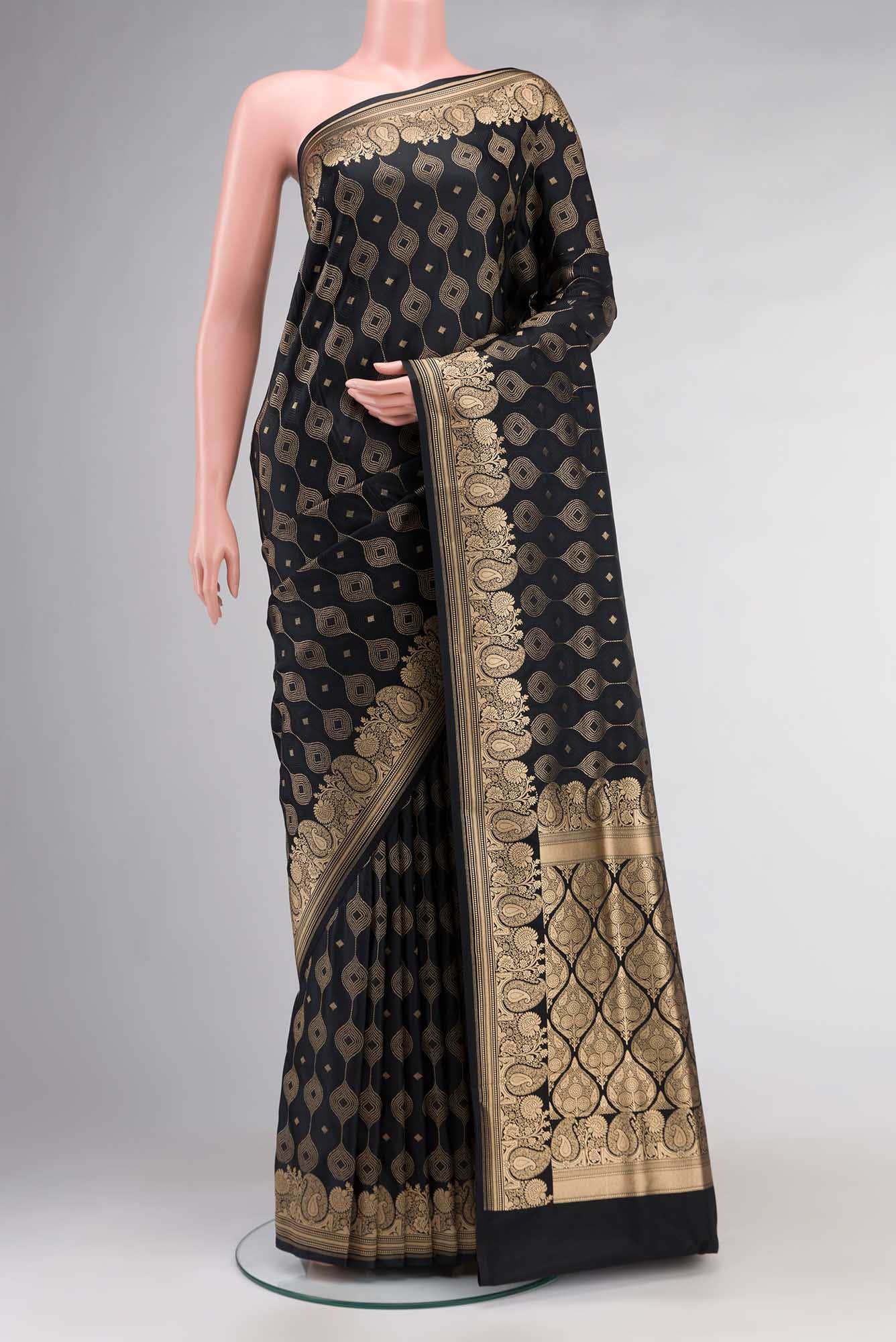 Black Banarasi Silk Saree