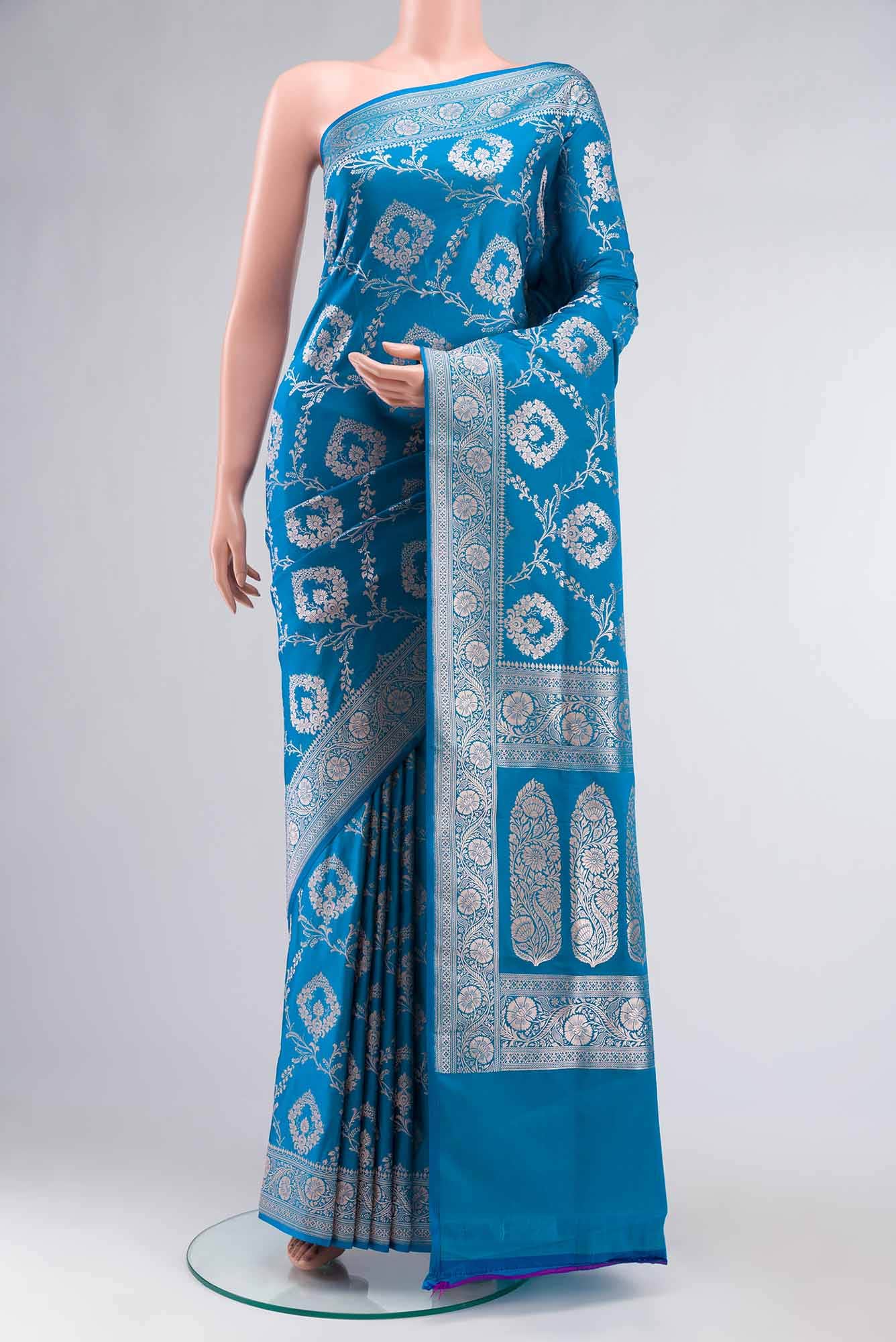 Blue Banarasi Silk Saree