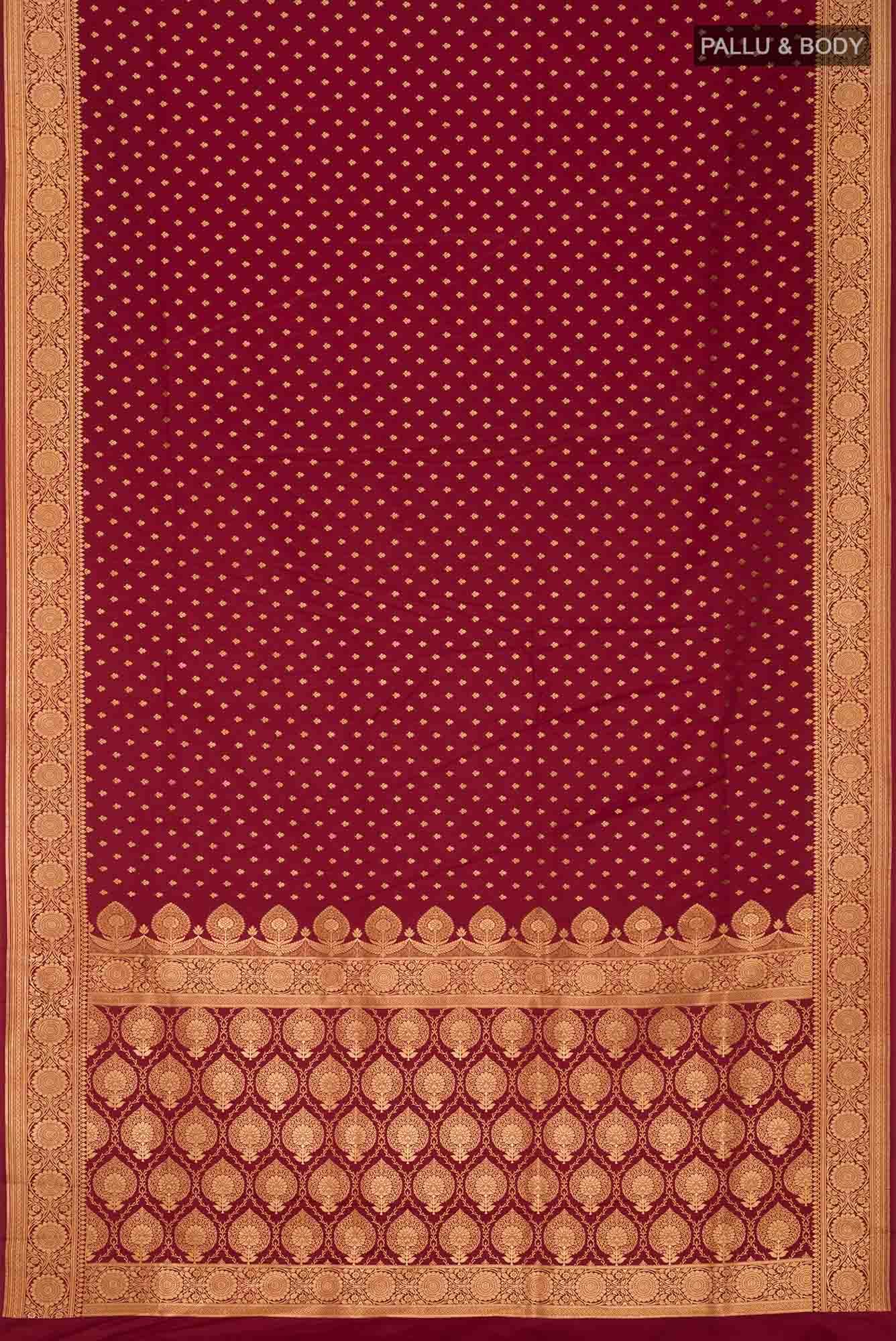 Maroon Banarasi Silk Saree