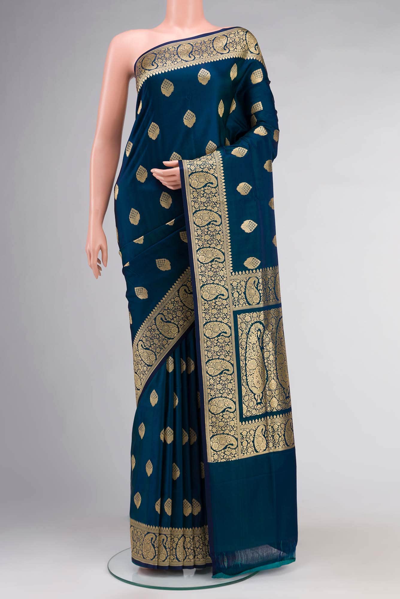 Blue Banarasi Silk Saree