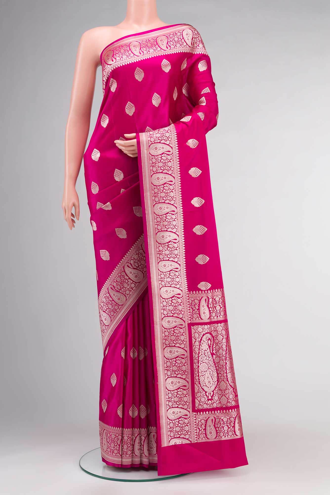 Pink Banarasi Silk Saree
