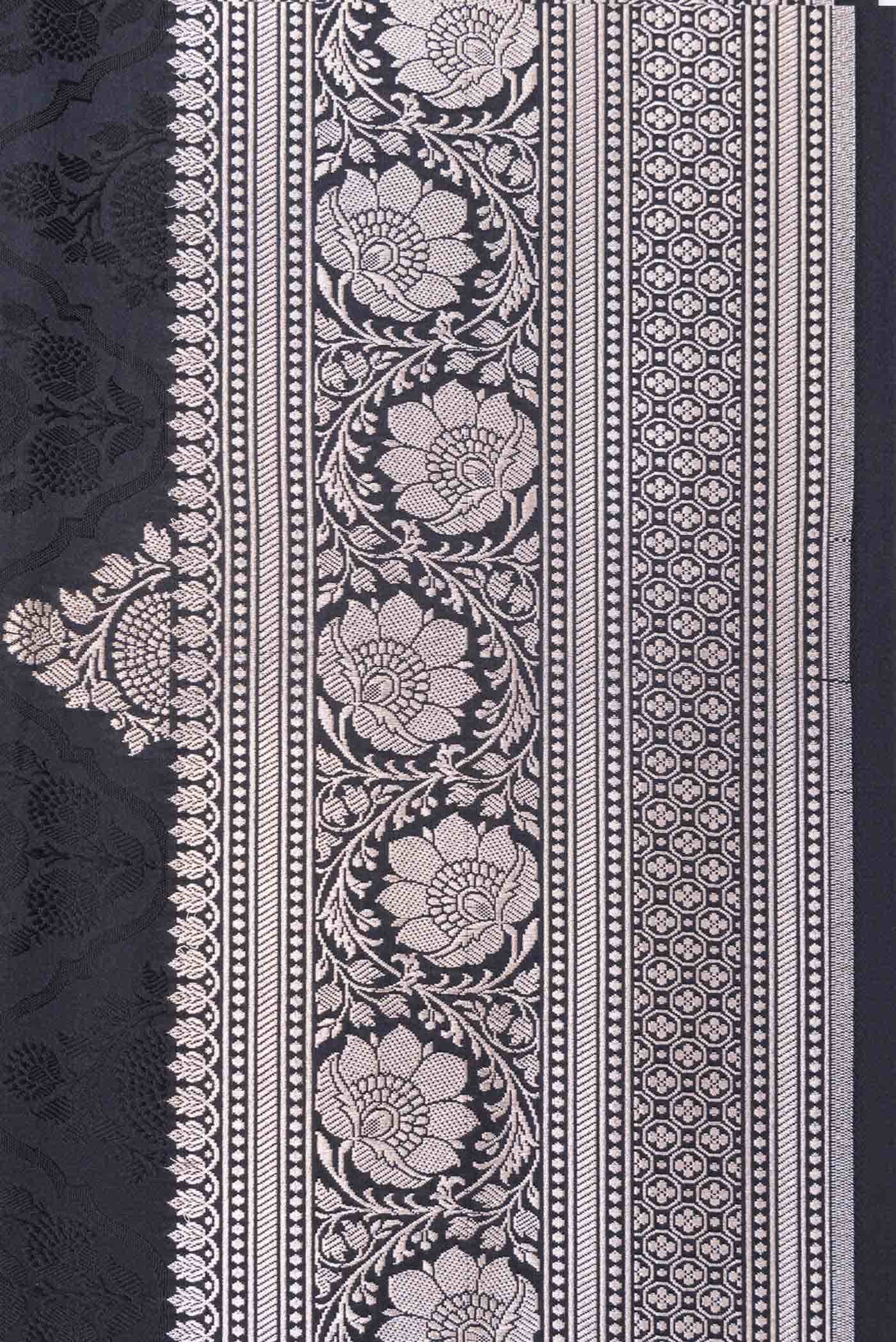 Black Blended Banarasi Silk Saree