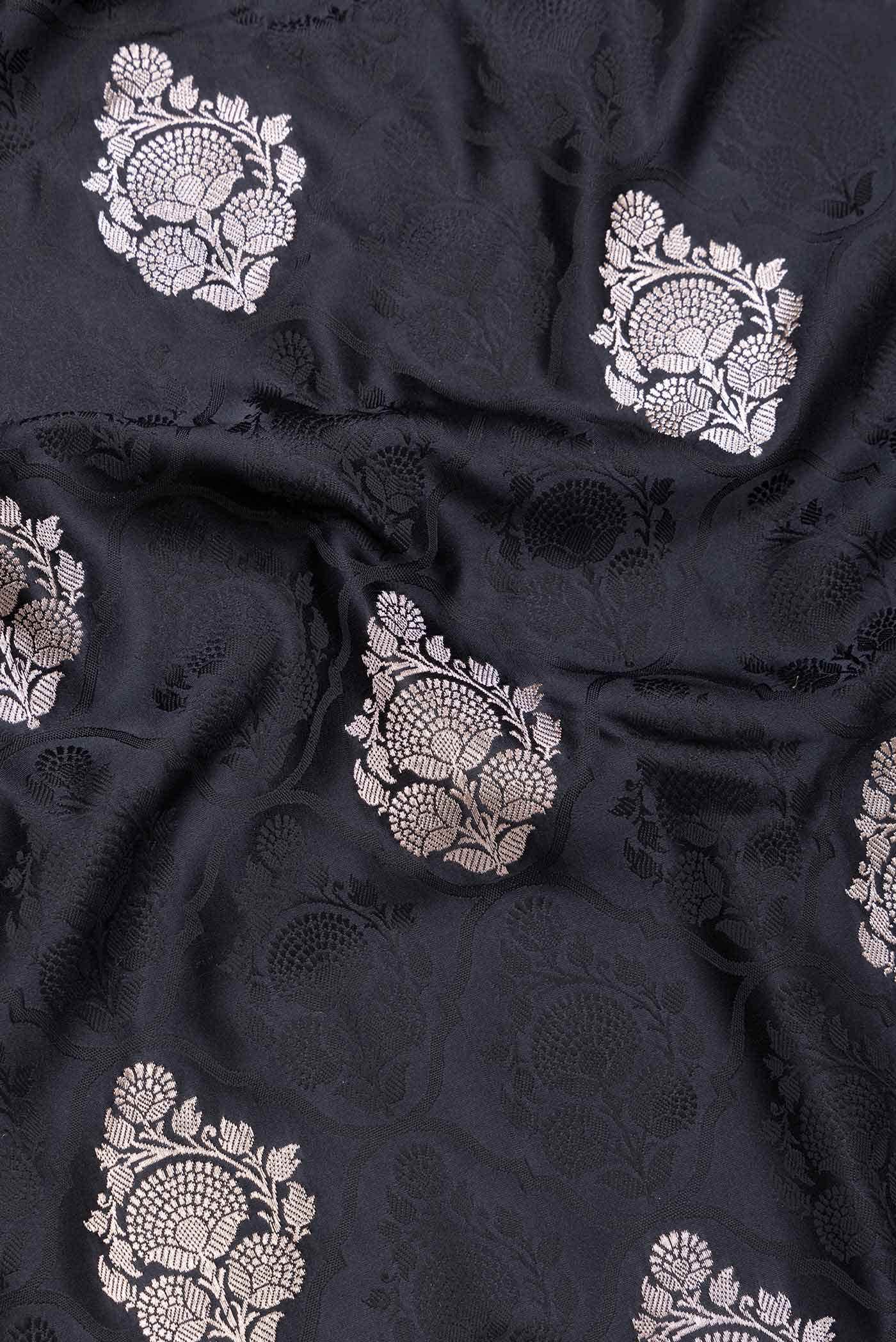 Black Blended Banarasi Silk Saree