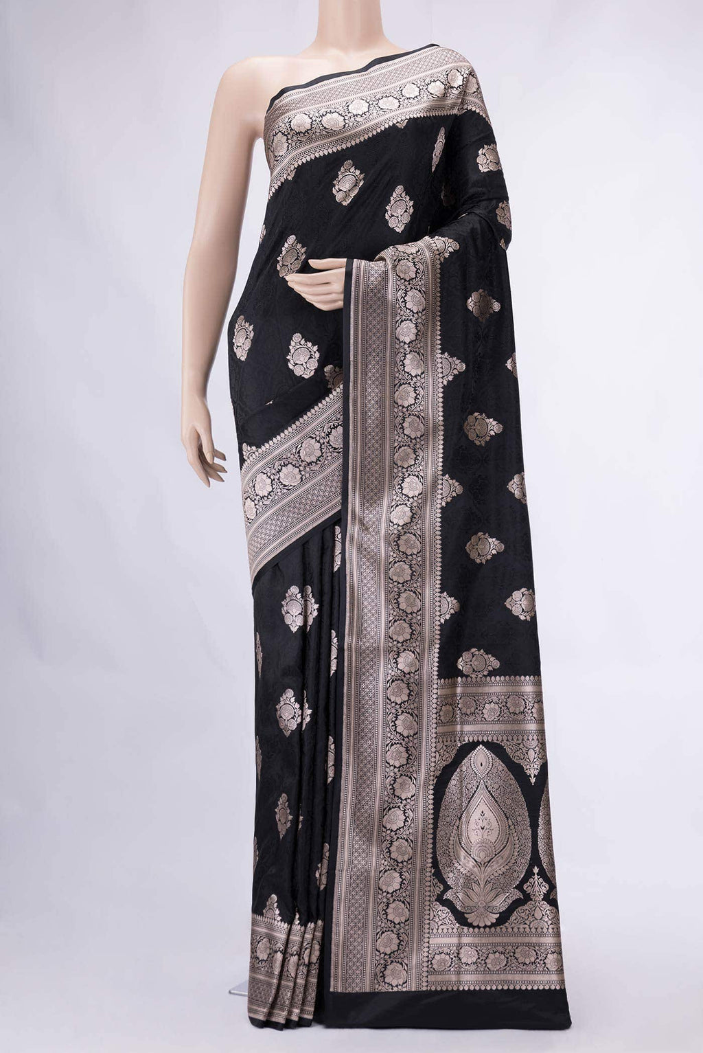 Black Blended Banarasi Silk Saree