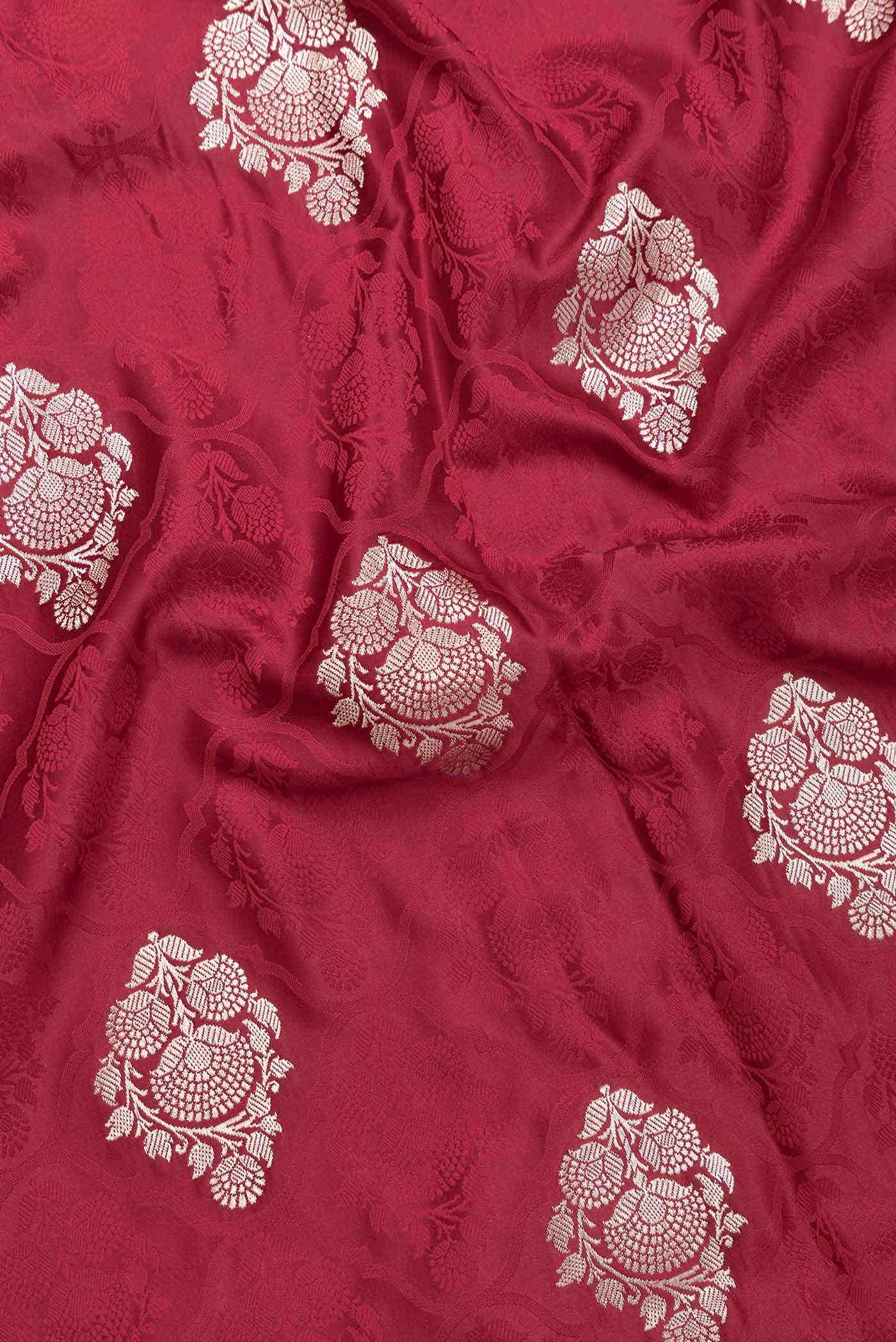 Maroon Dual Tone Blended Banarasi Silk Saree