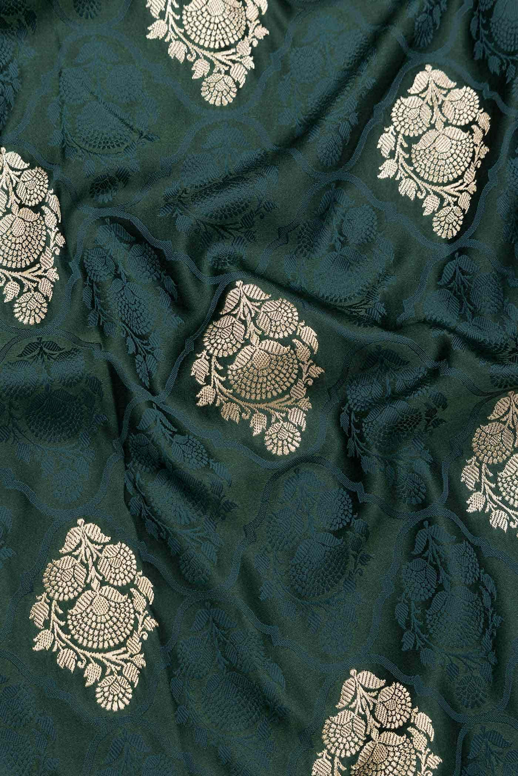 Bottle Green Dual Tone Blended Banarasi Silk Saree