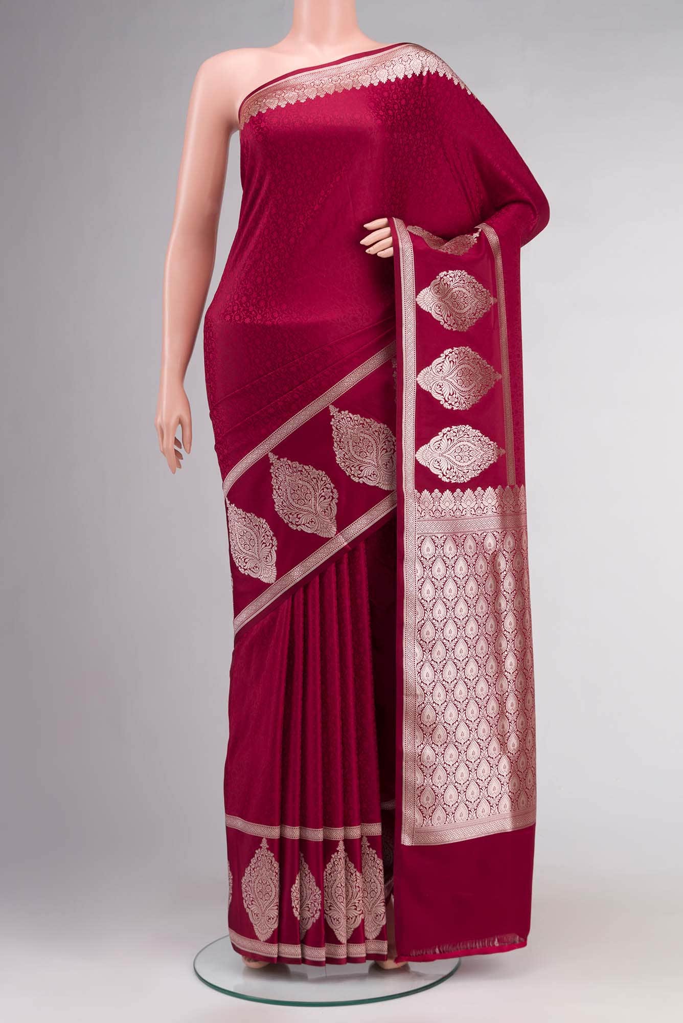 Maroon Banarasi Silk Saree