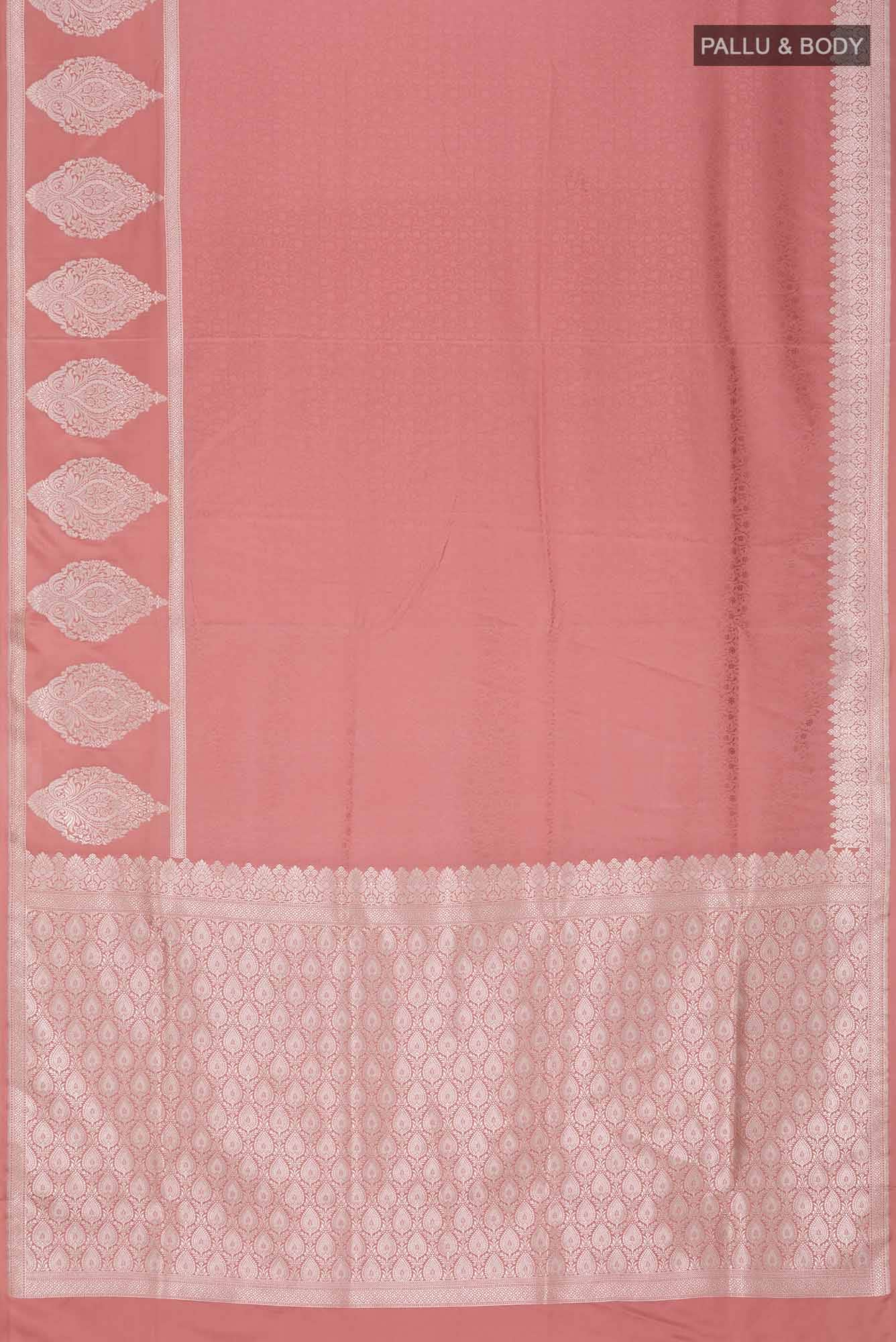 Peach Banarasi Silk Saree