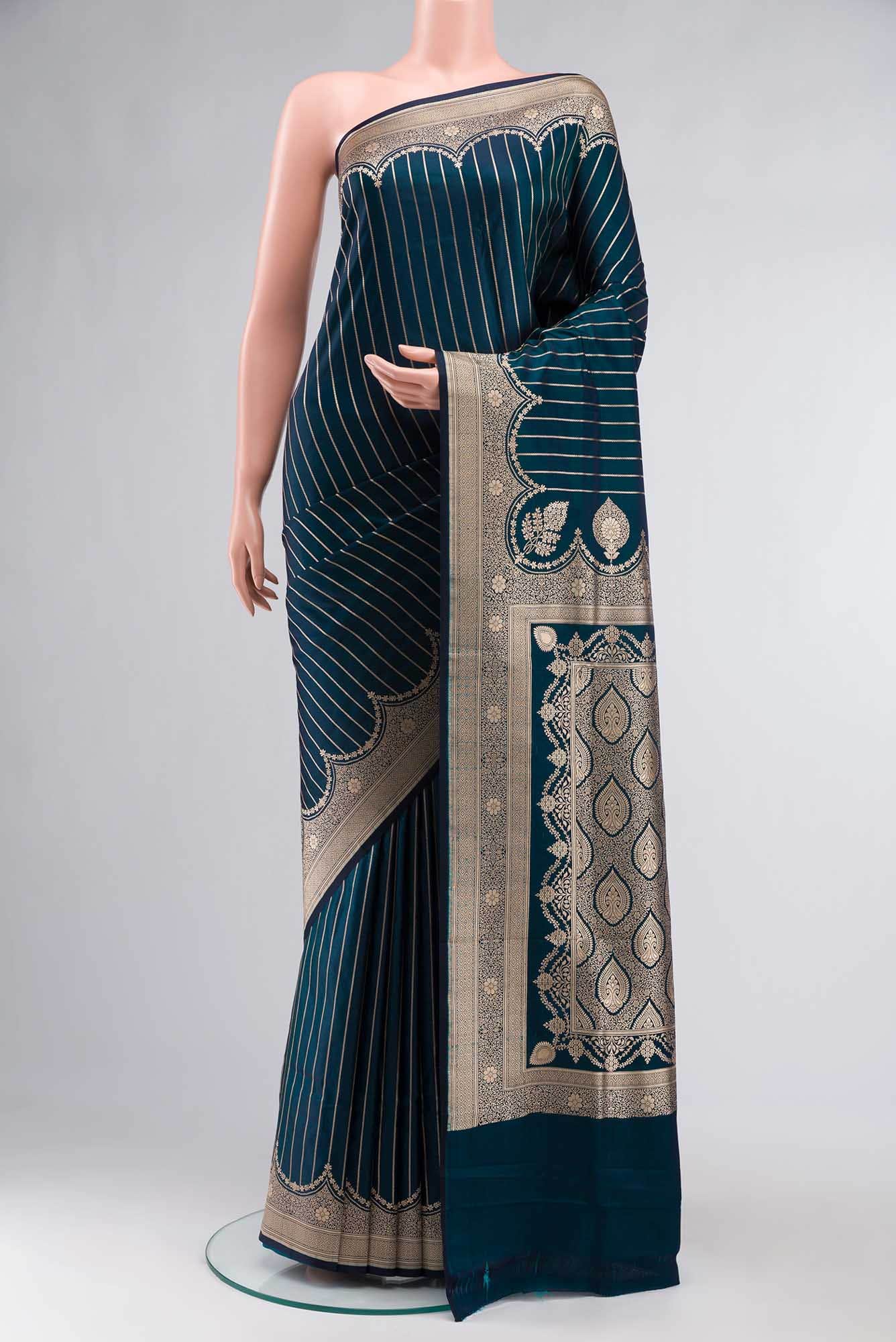 Blue Banarasi Silk Saree