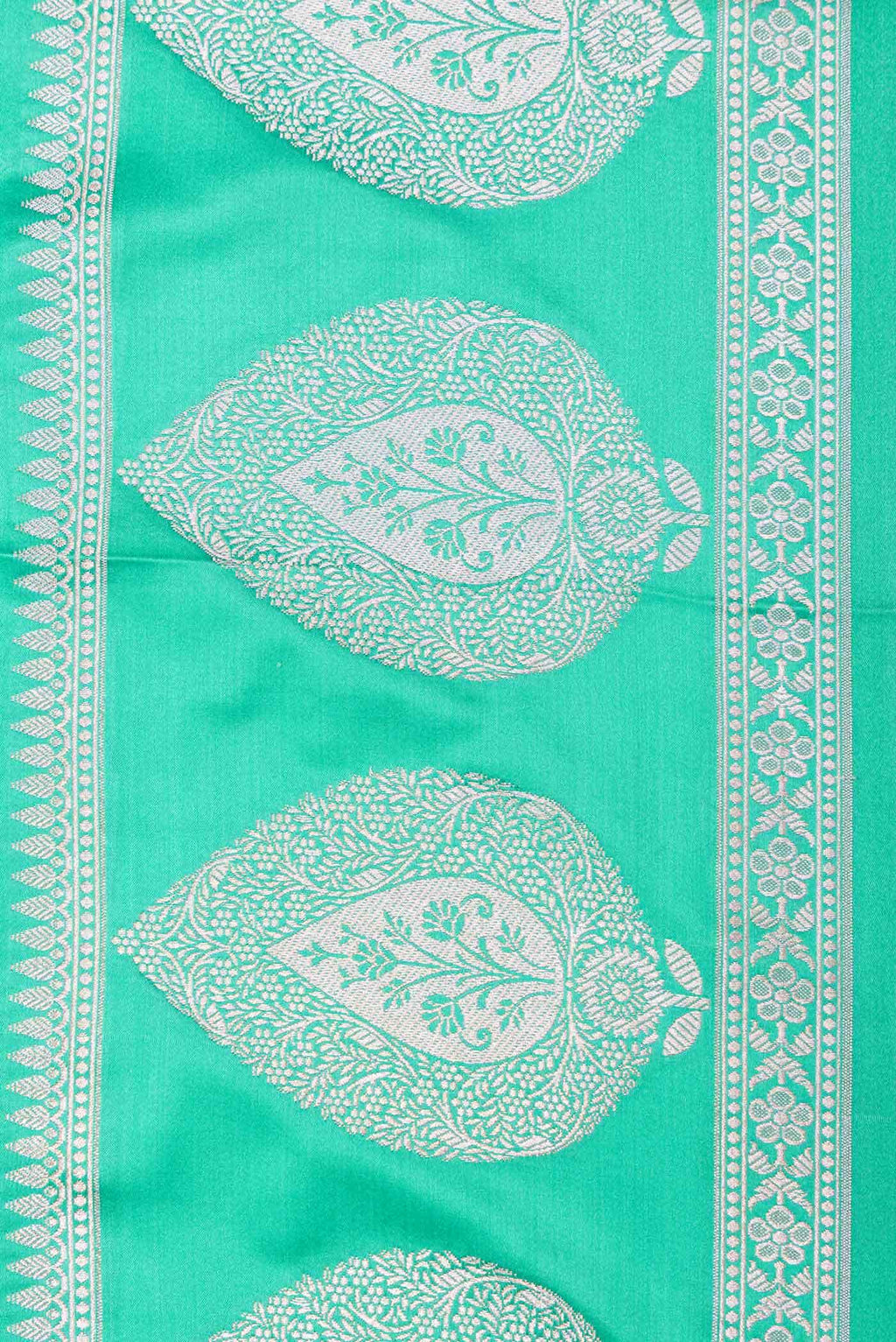 Sea Green Dual Tone Blended Banarasi Silk Saree