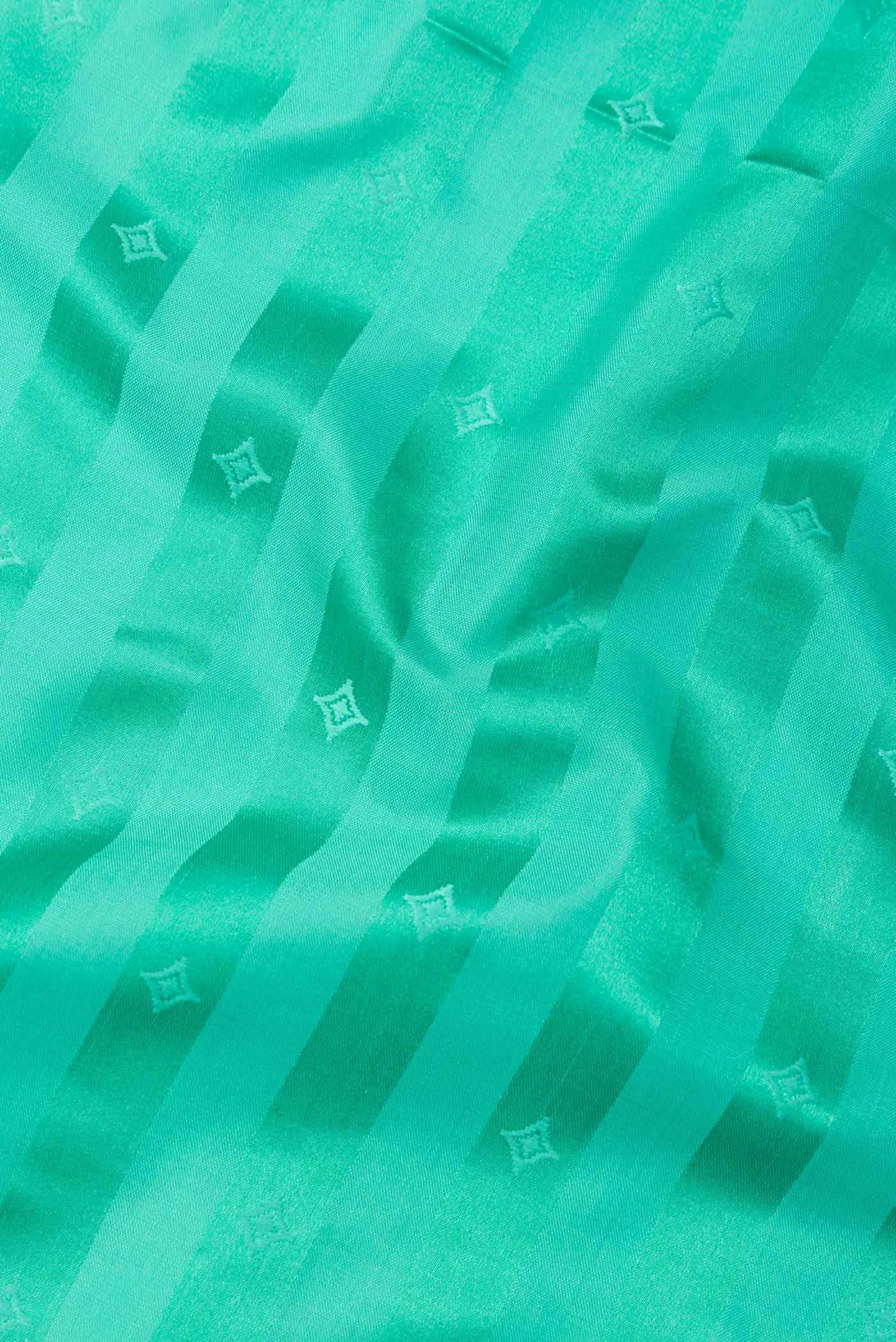 Sea Green Dual Tone Blended Banarasi Silk Saree