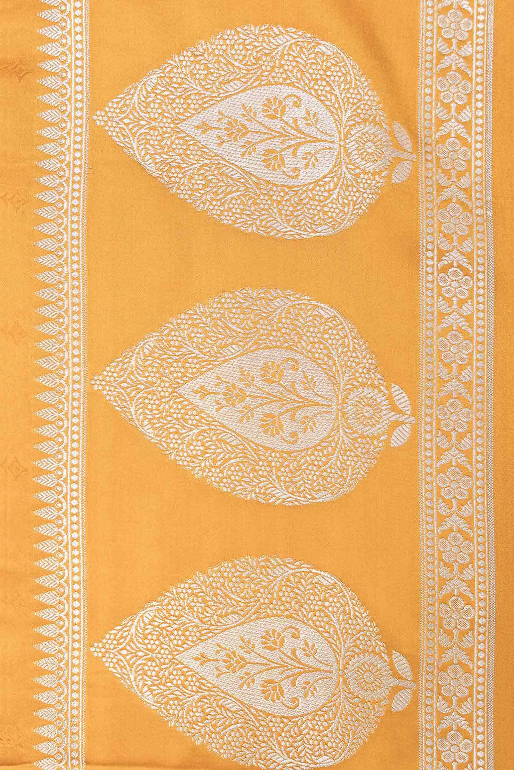 Mustard Dual Tone Blended Banarasi Silk Saree