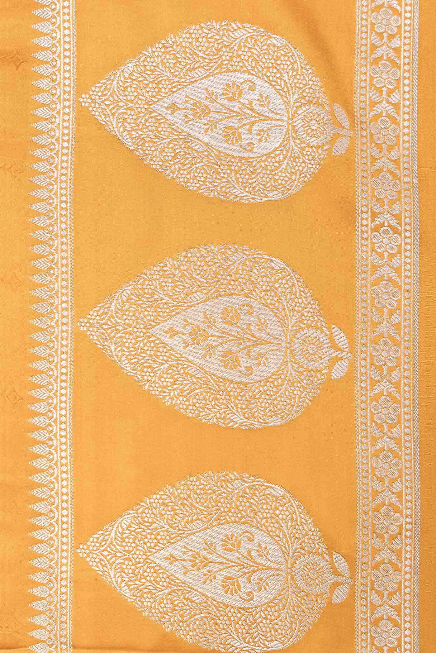 Mustard Dual Tone Blended Banarasi Silk Saree
