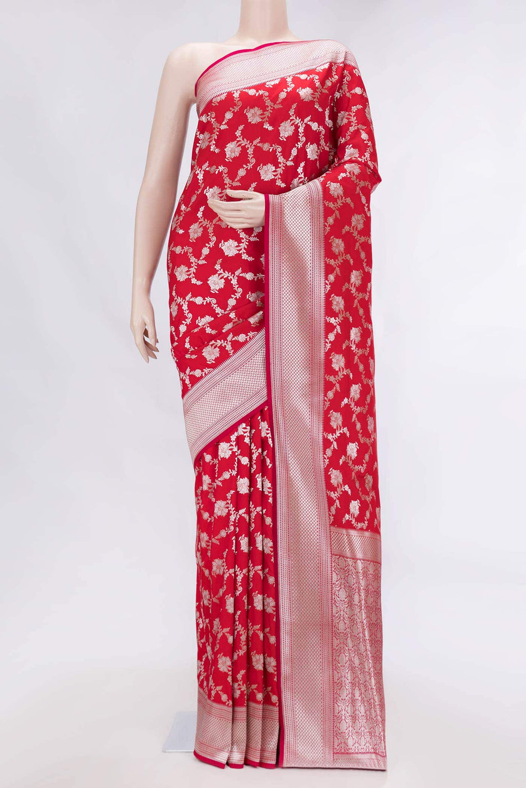 Red Dual Tone Blended Banarasi Silk Saree