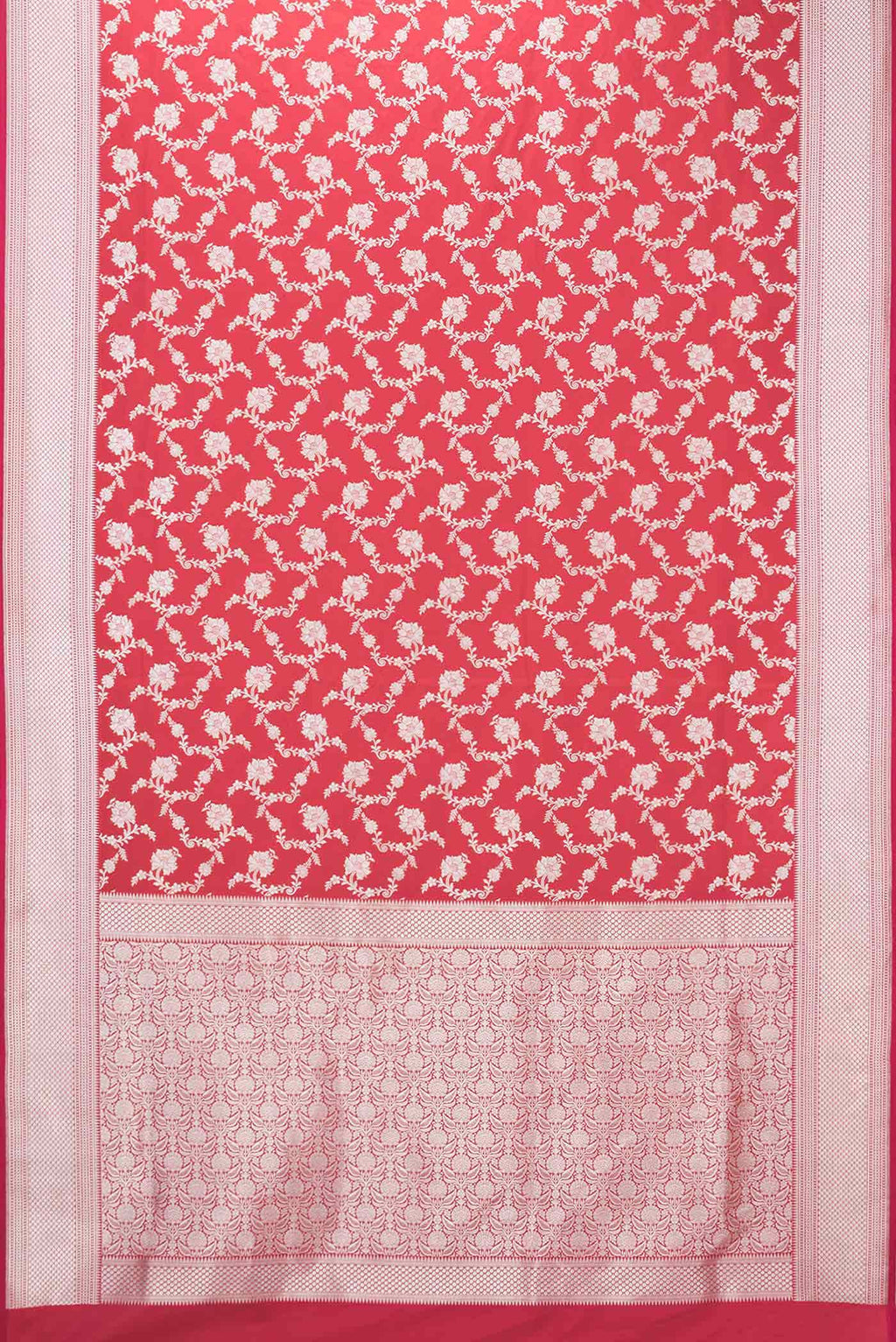 Red Dual Tone Blended Banarasi Silk Saree