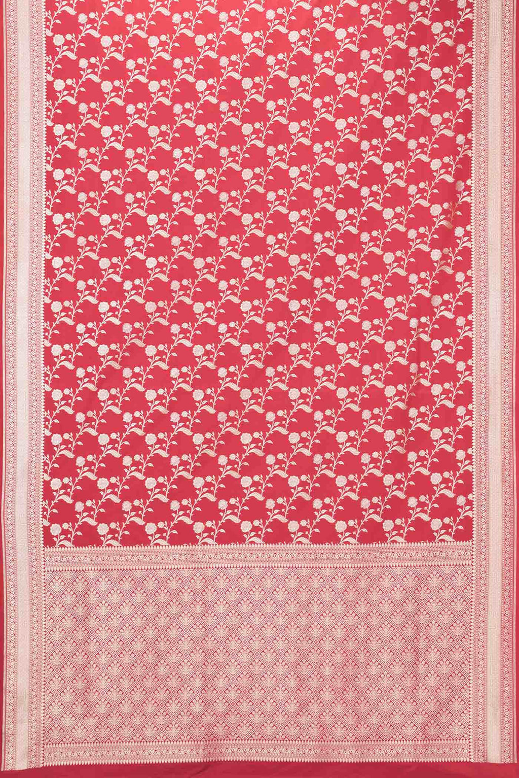 Red Dual Tone Blended Banarasi Silk Saree