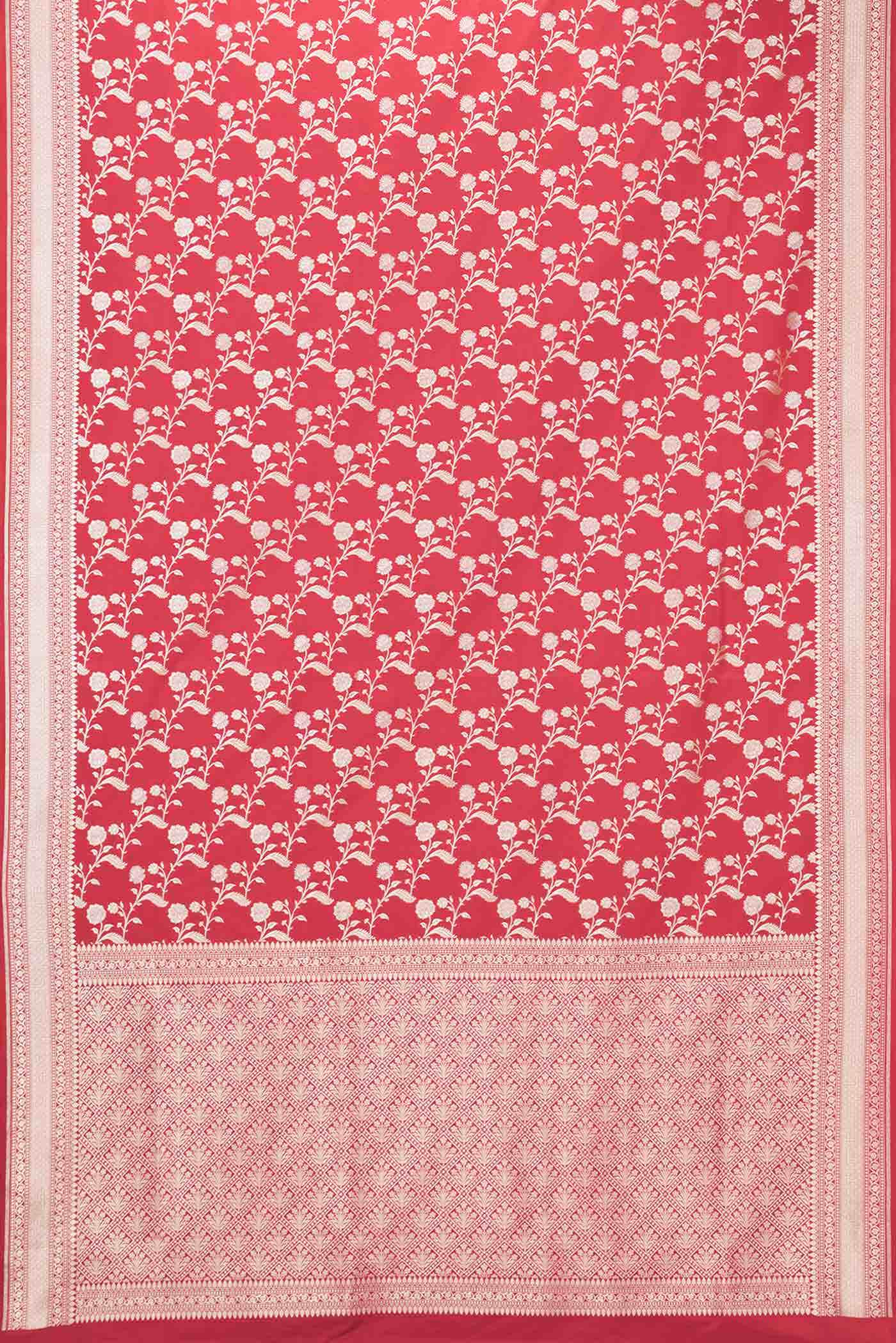 Red Dual Tone Blended Banarasi Silk Saree