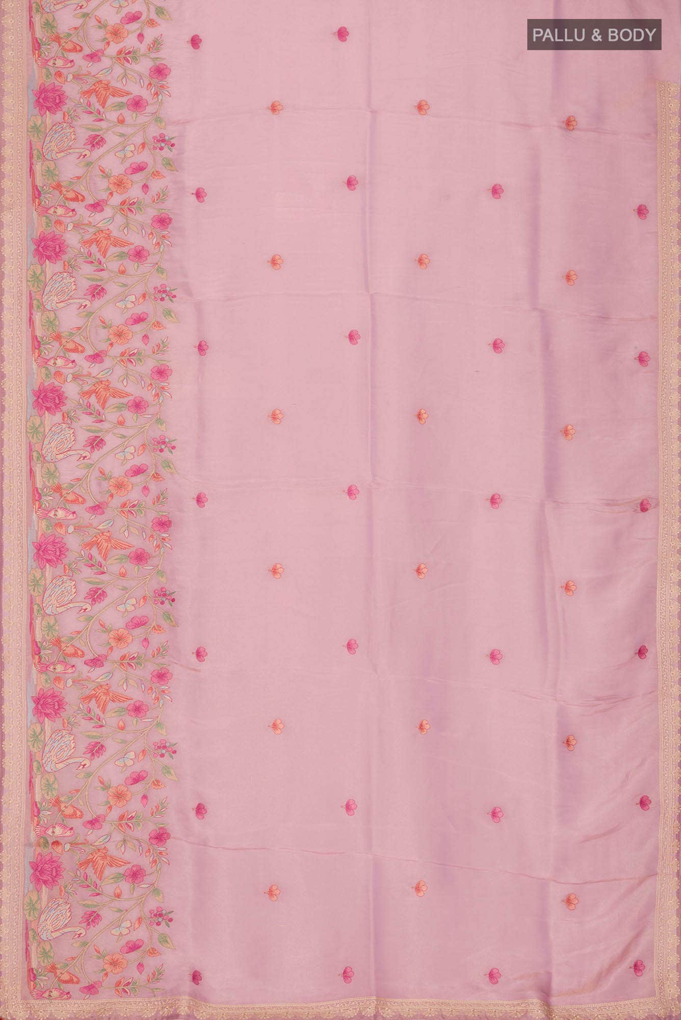 Lavender Crepe Saree