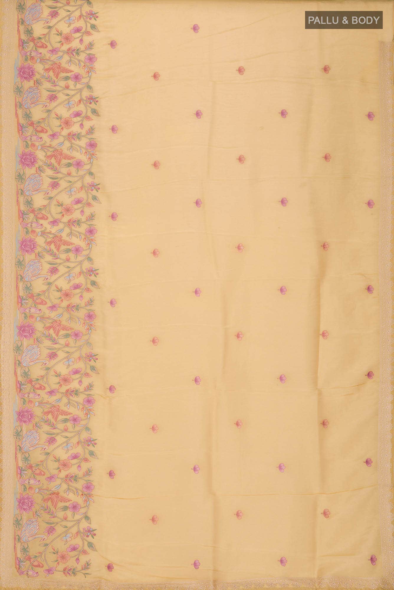Yellow Crepe Saree