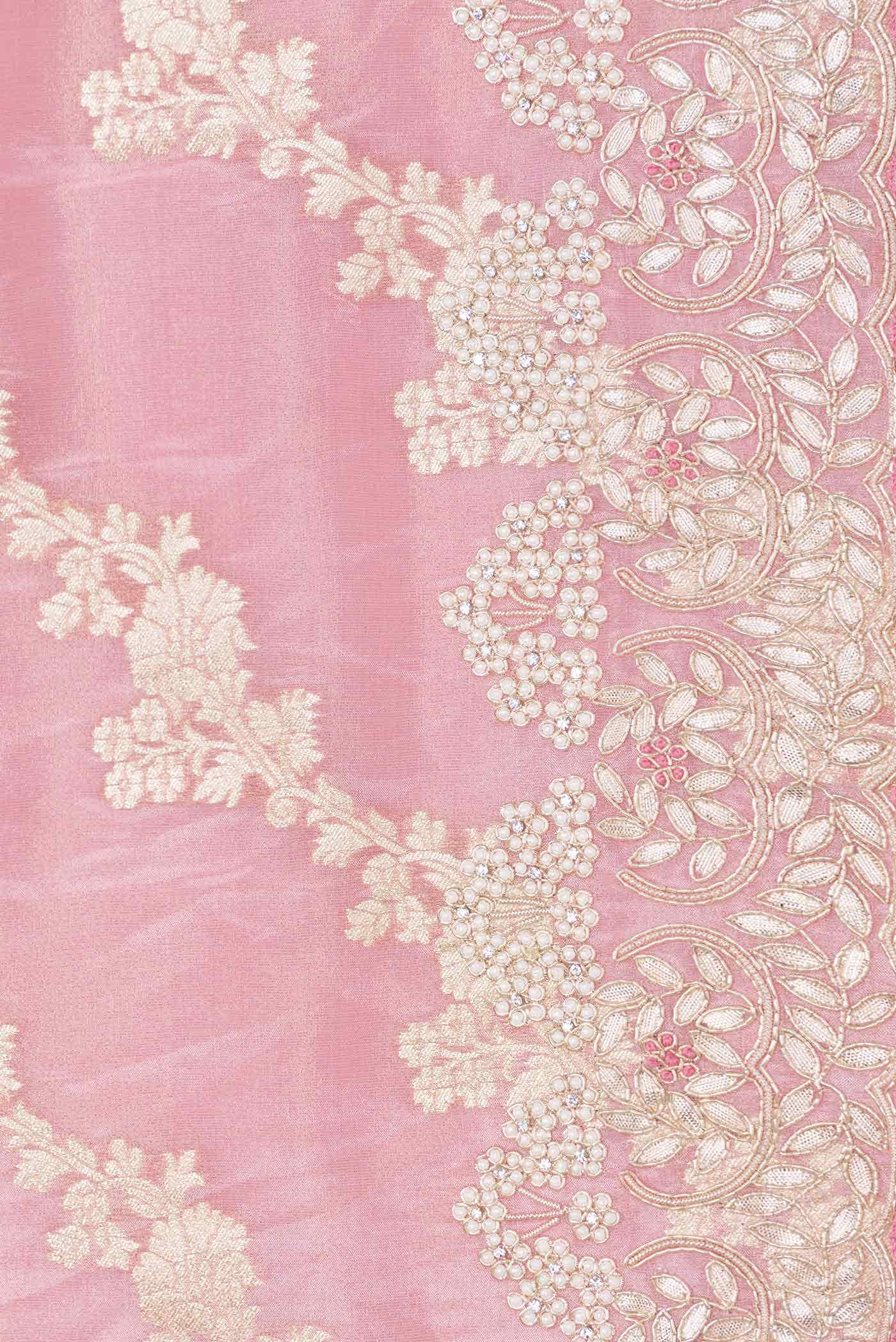 Pink Dual Tone Organza Silk Saree