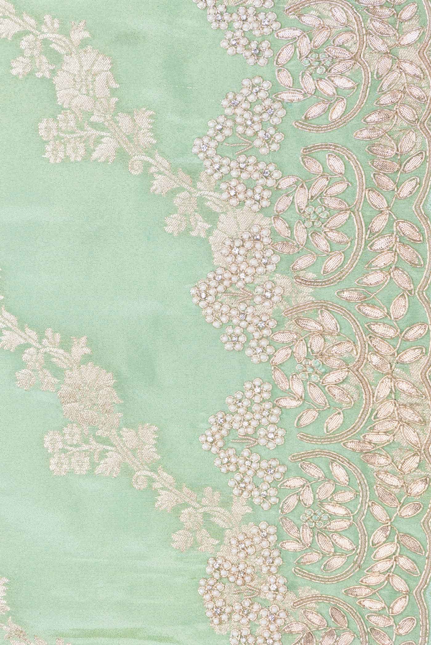 Sea Green Dual Tone Blended Organza Silk Saree