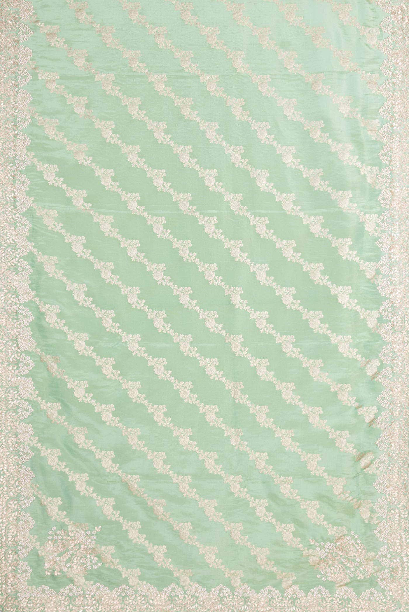 Sea Green Dual Tone Blended Organza Silk Saree