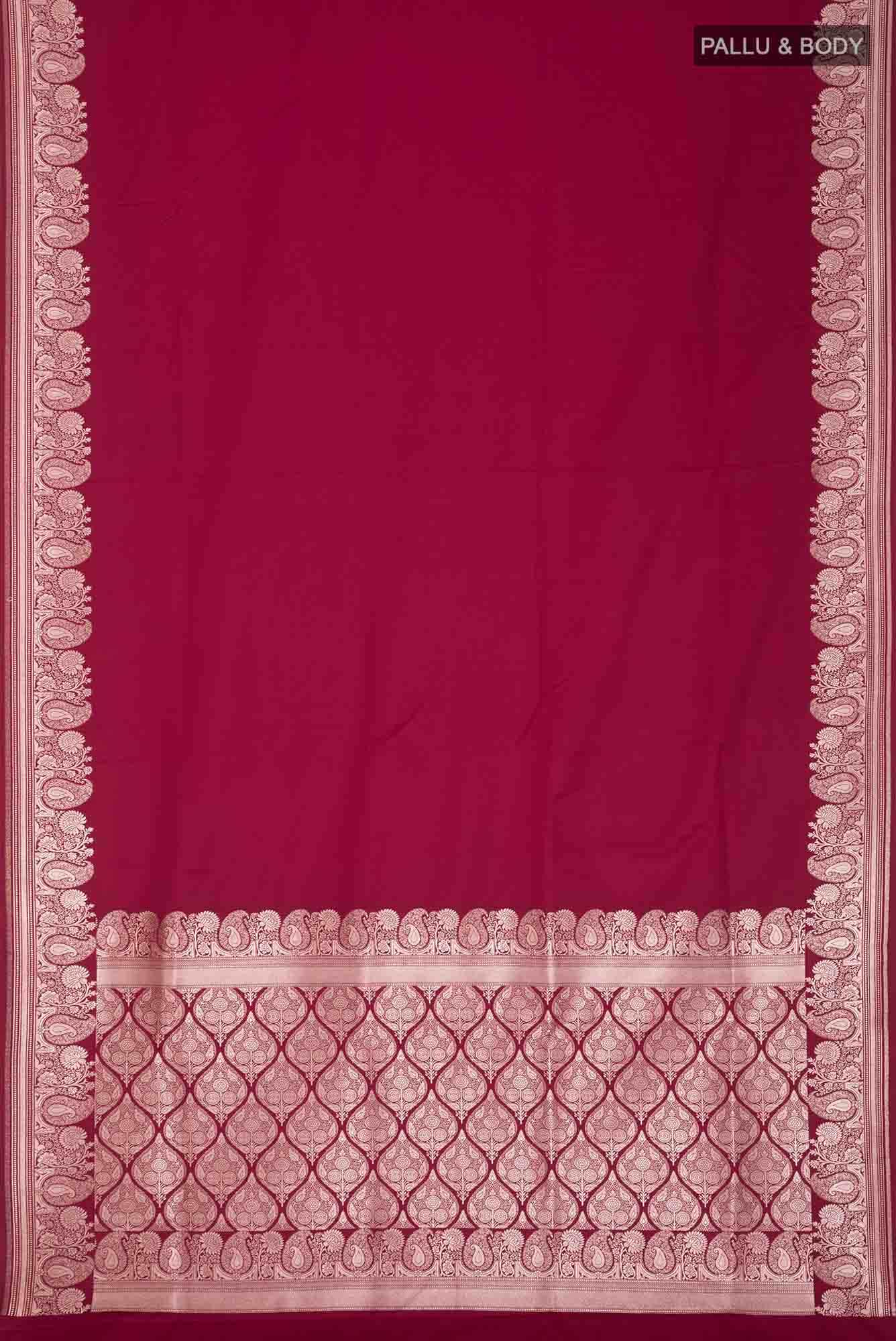 Maroon Blended Banarasi Silk Saree
