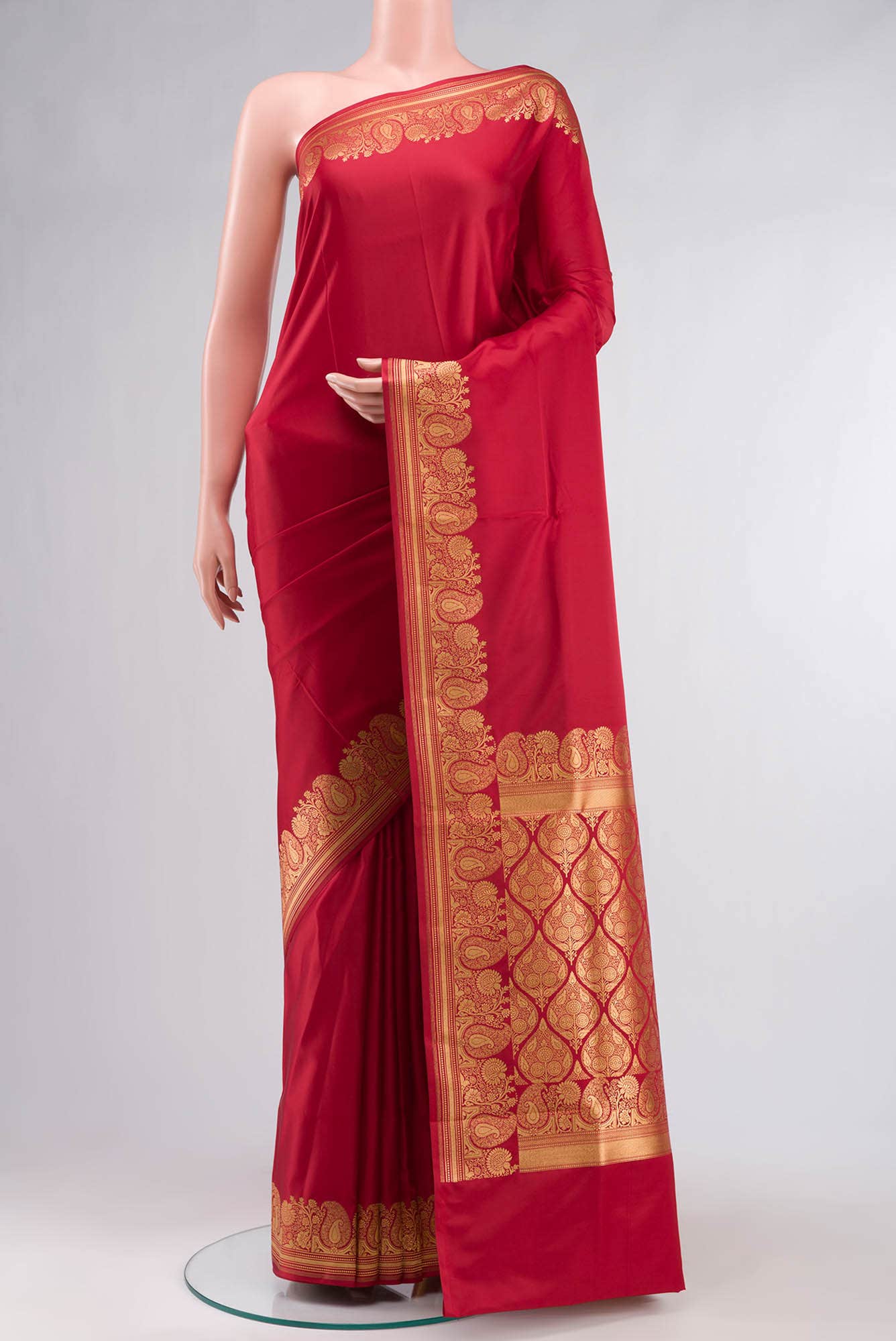 Red Blended Banarasi Silk Saree