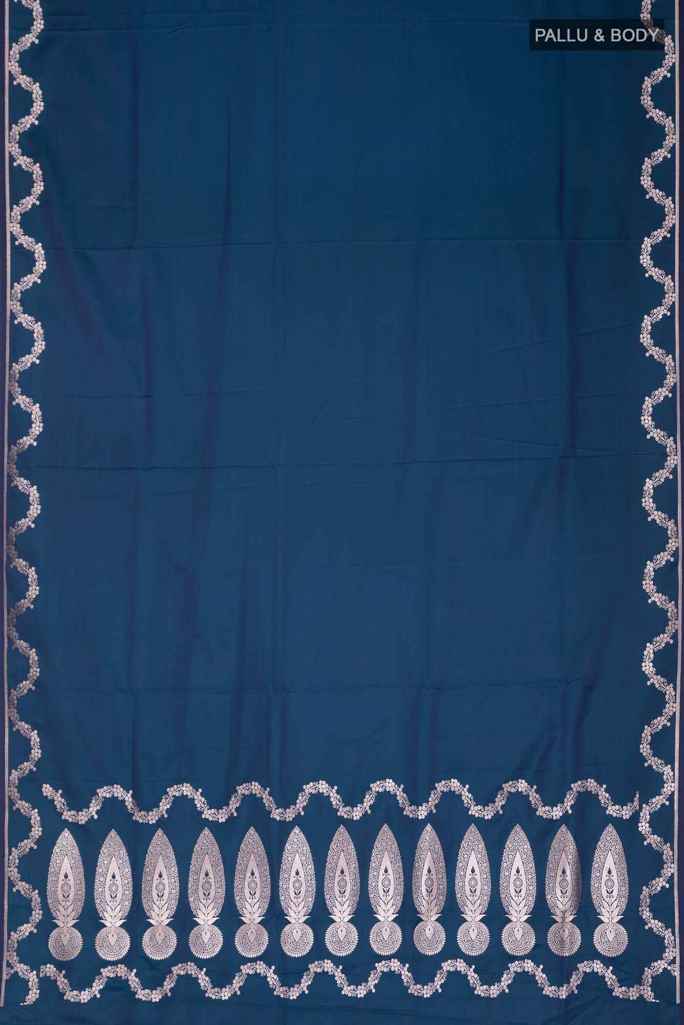 Blue Blended Banarasi Silk Saree