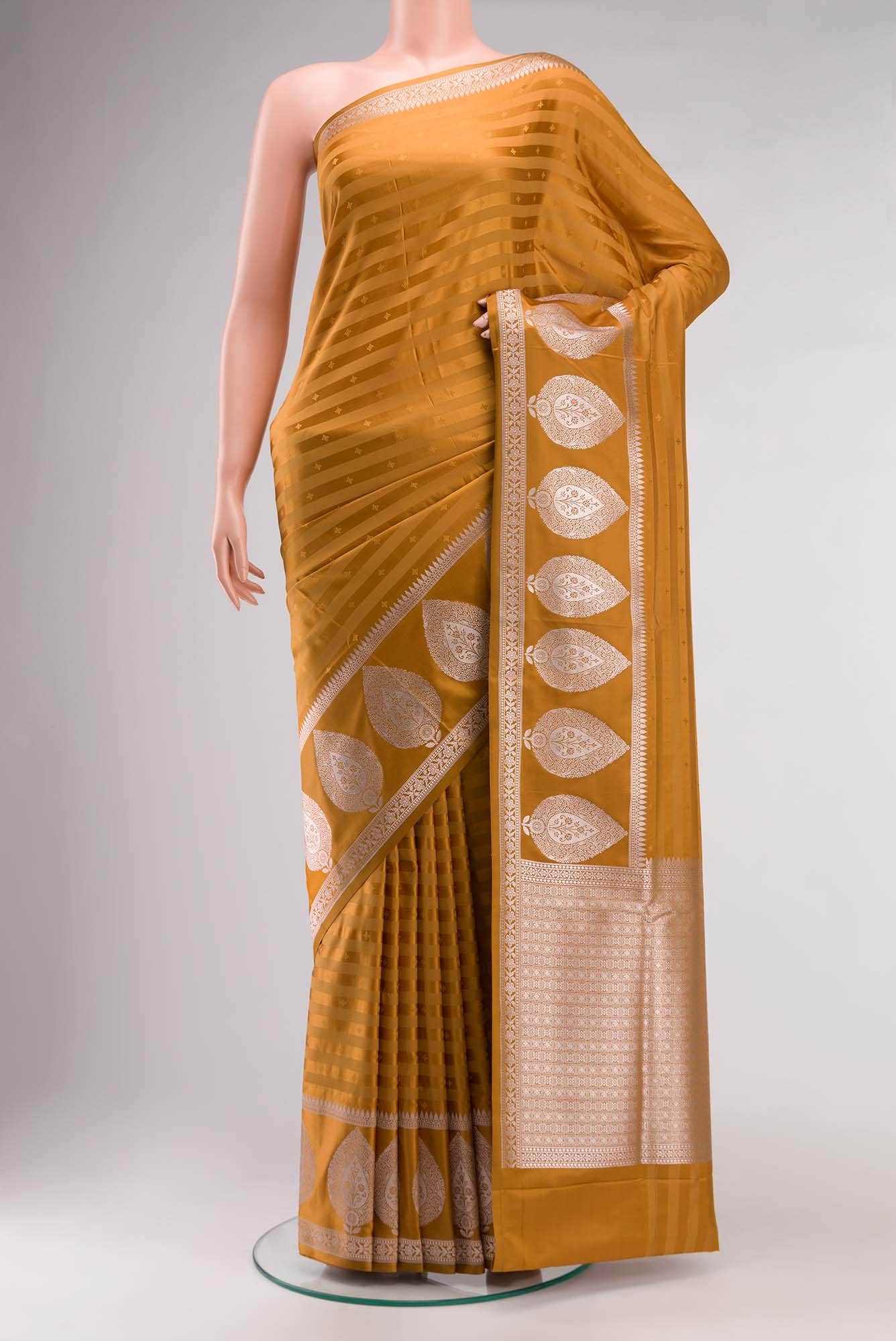 Mustard Blended Banarasi Silk Saree