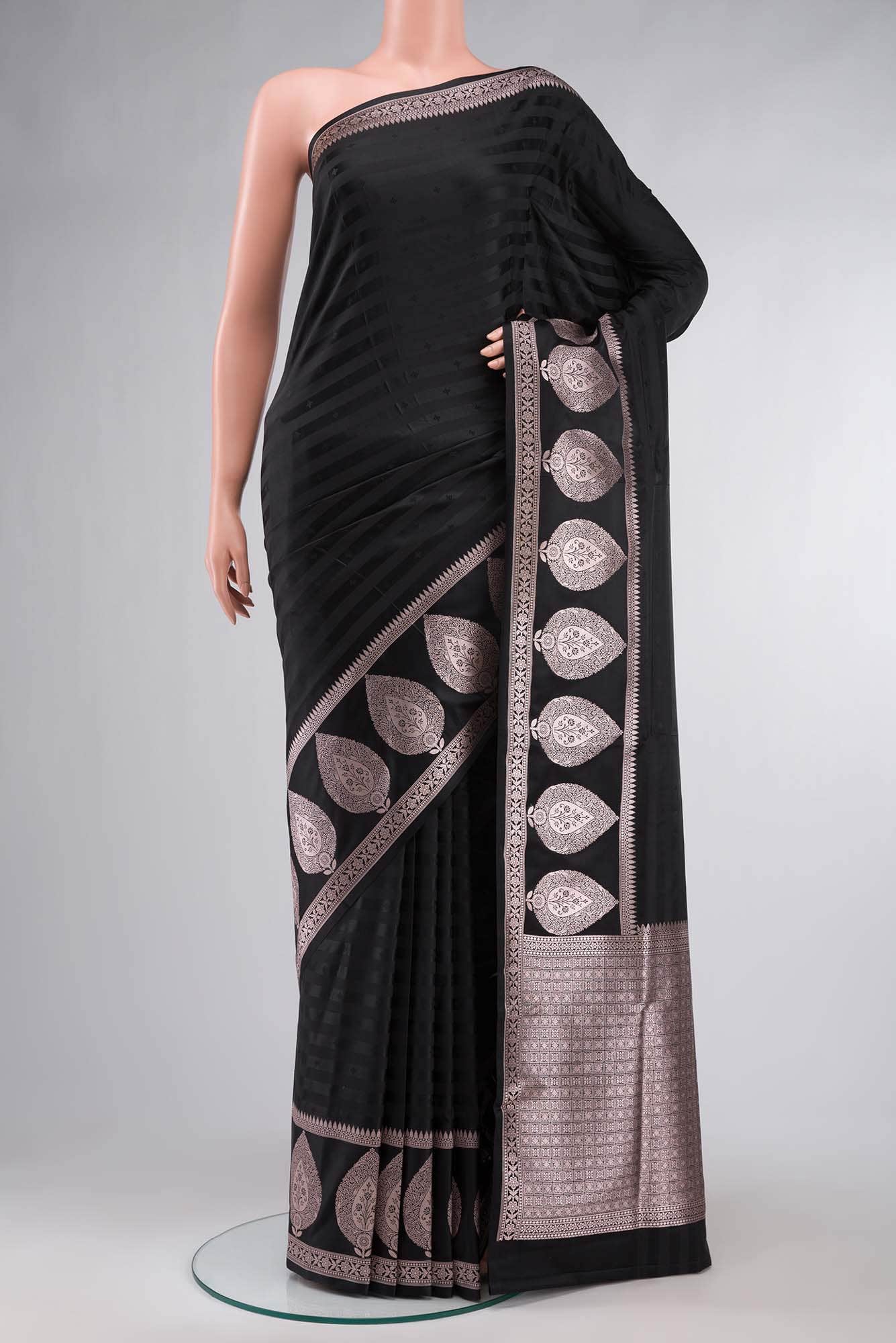 Black Blended Banarasi Silk Saree