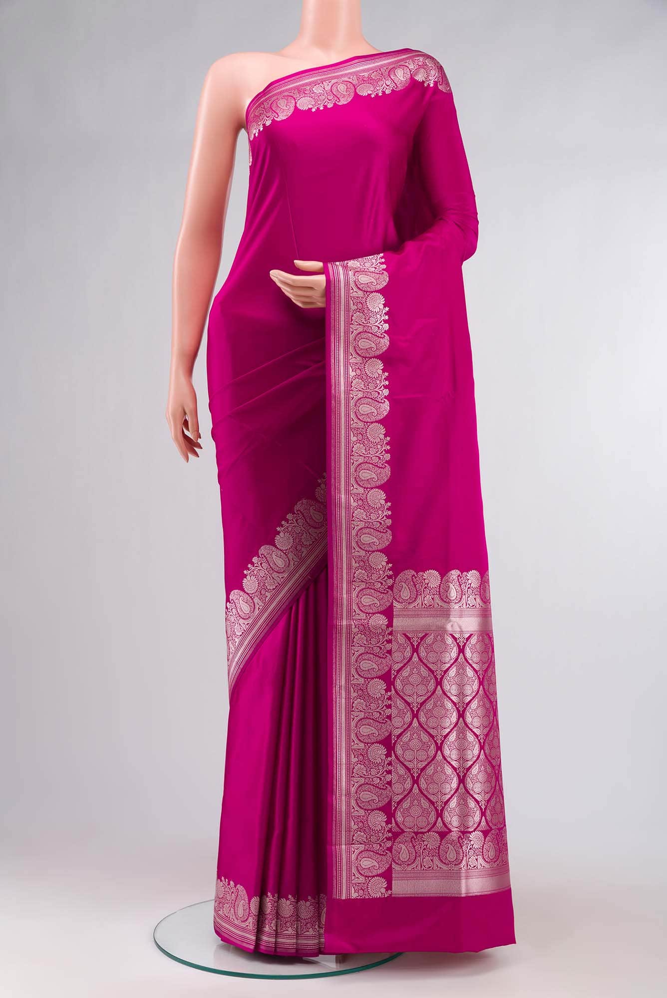 Pink Blended Banarasi Silk Saree