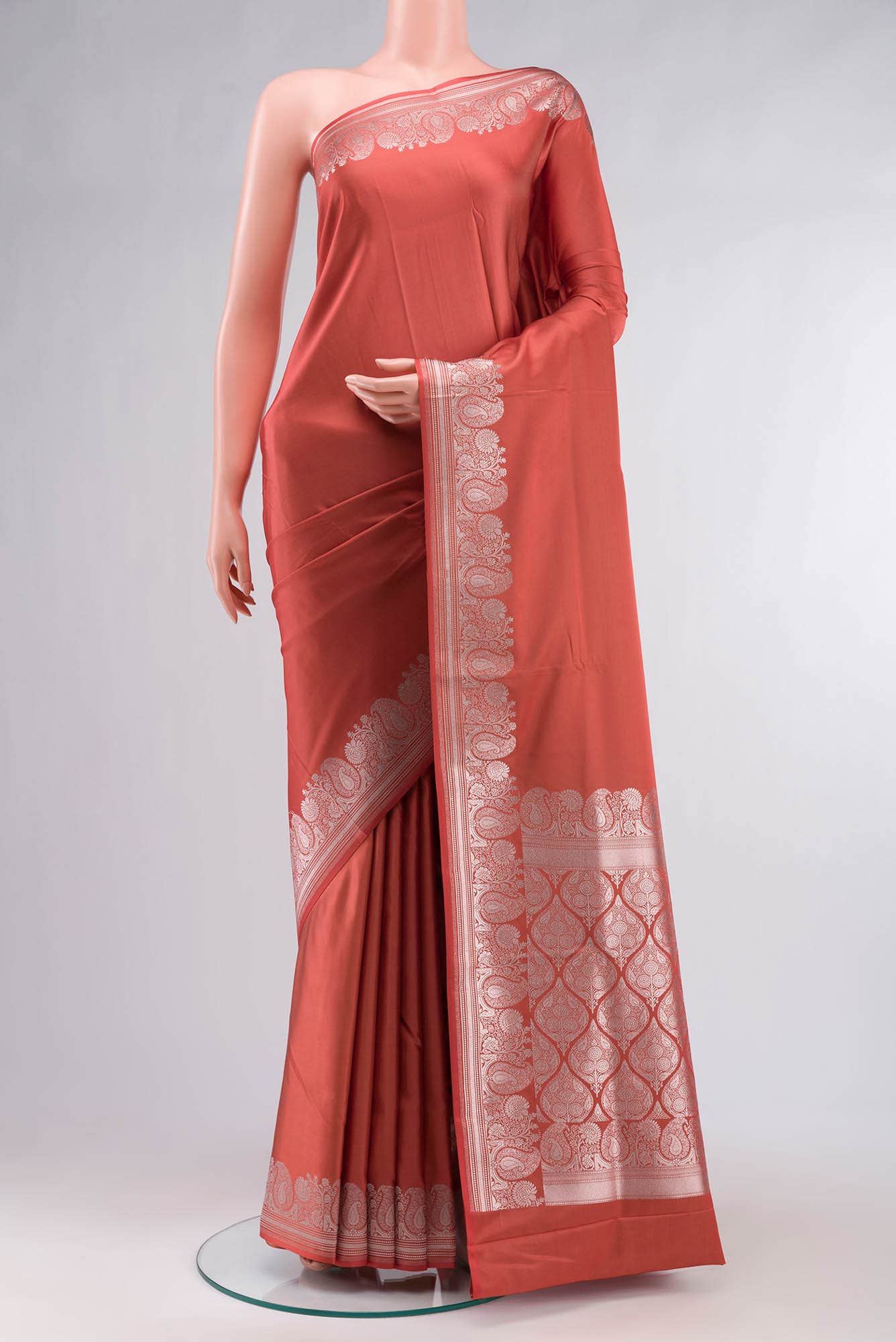 Orange Blended Banarasi Silk Saree