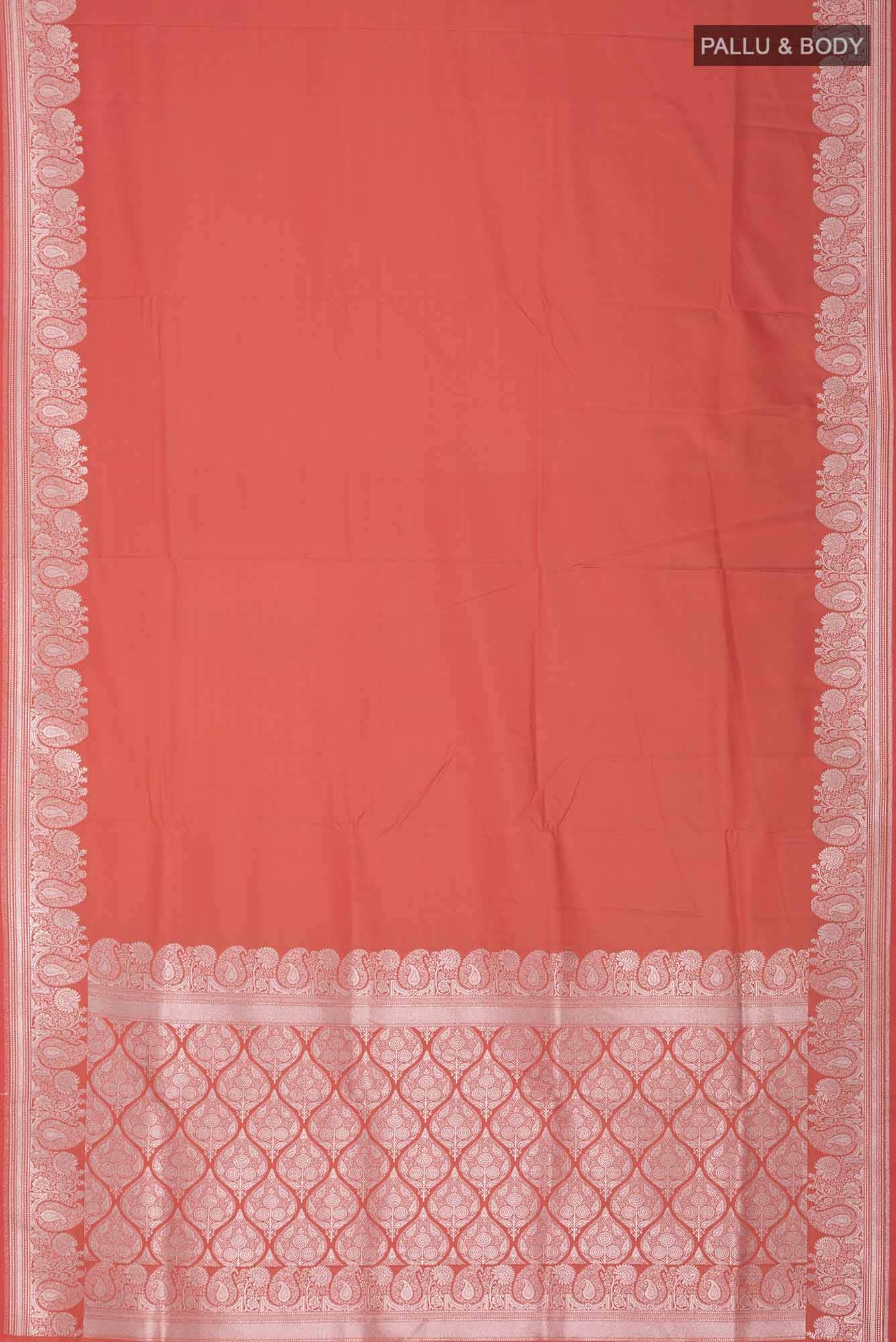 Orange Blended Banarasi Silk Saree