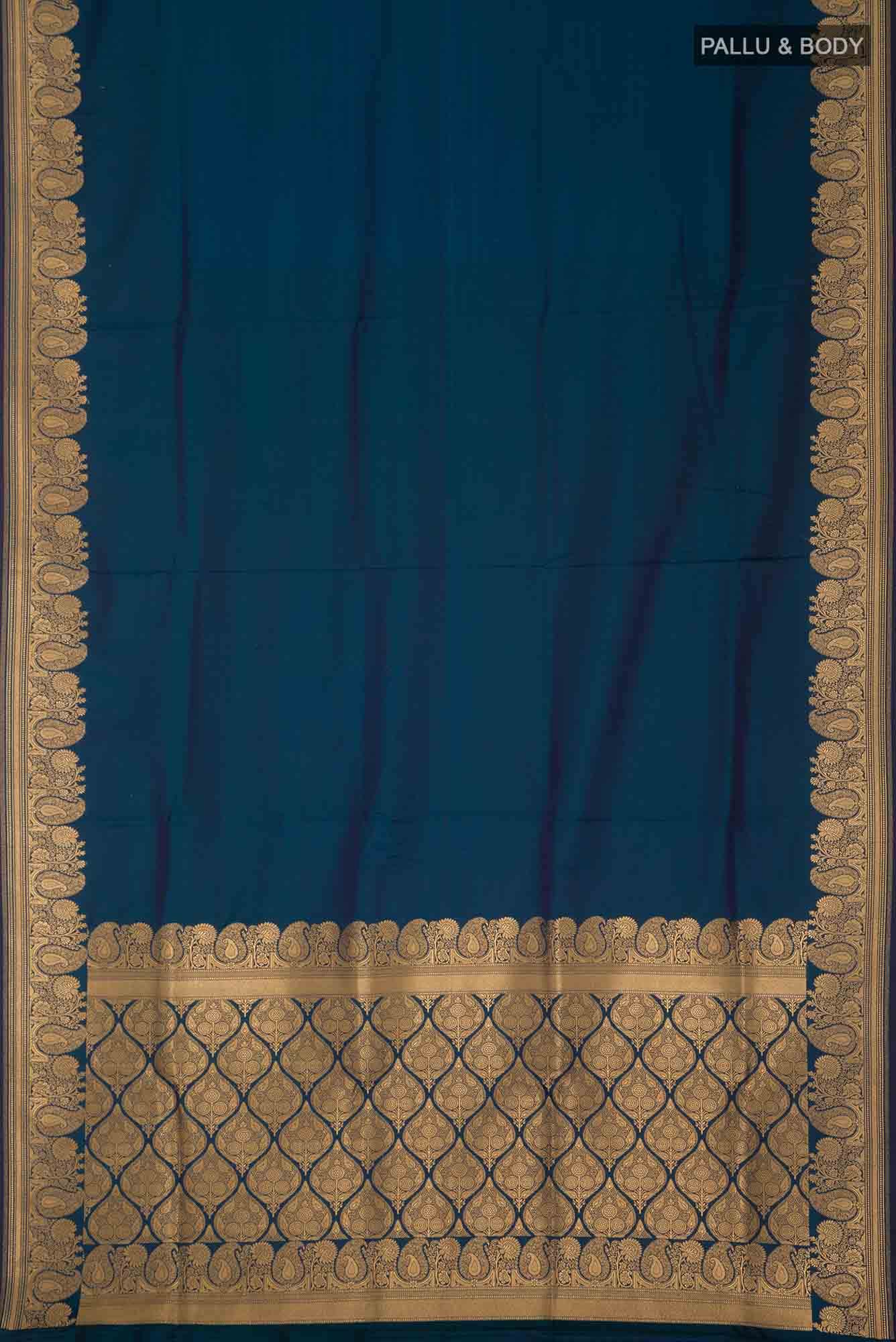 Blue Blended Banarasi Silk Saree
