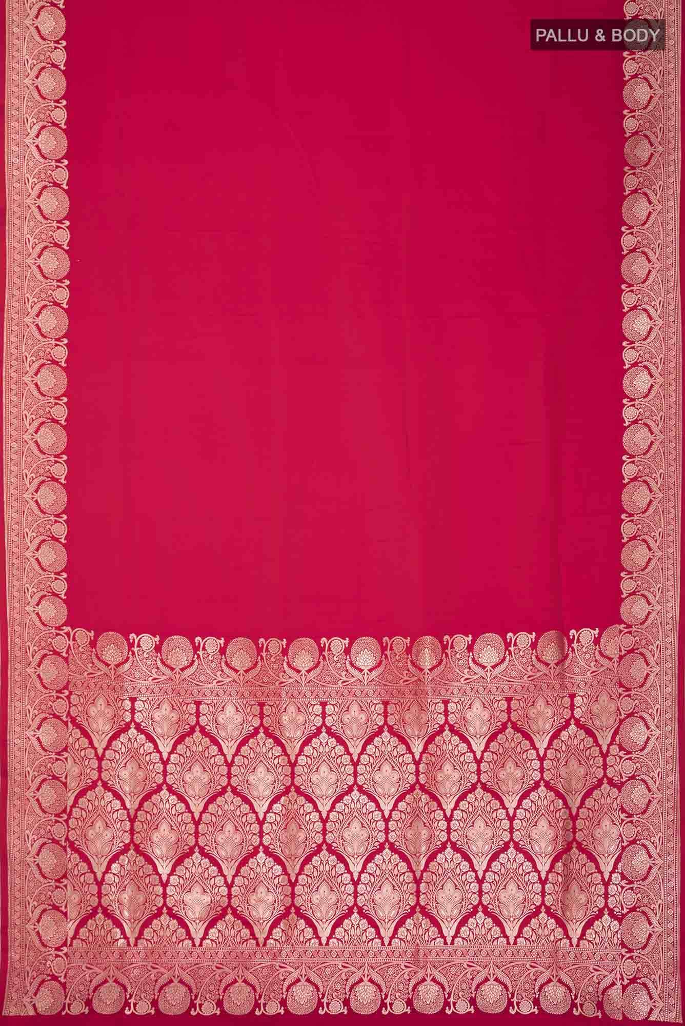 Red Blended Banarasi Silk Saree