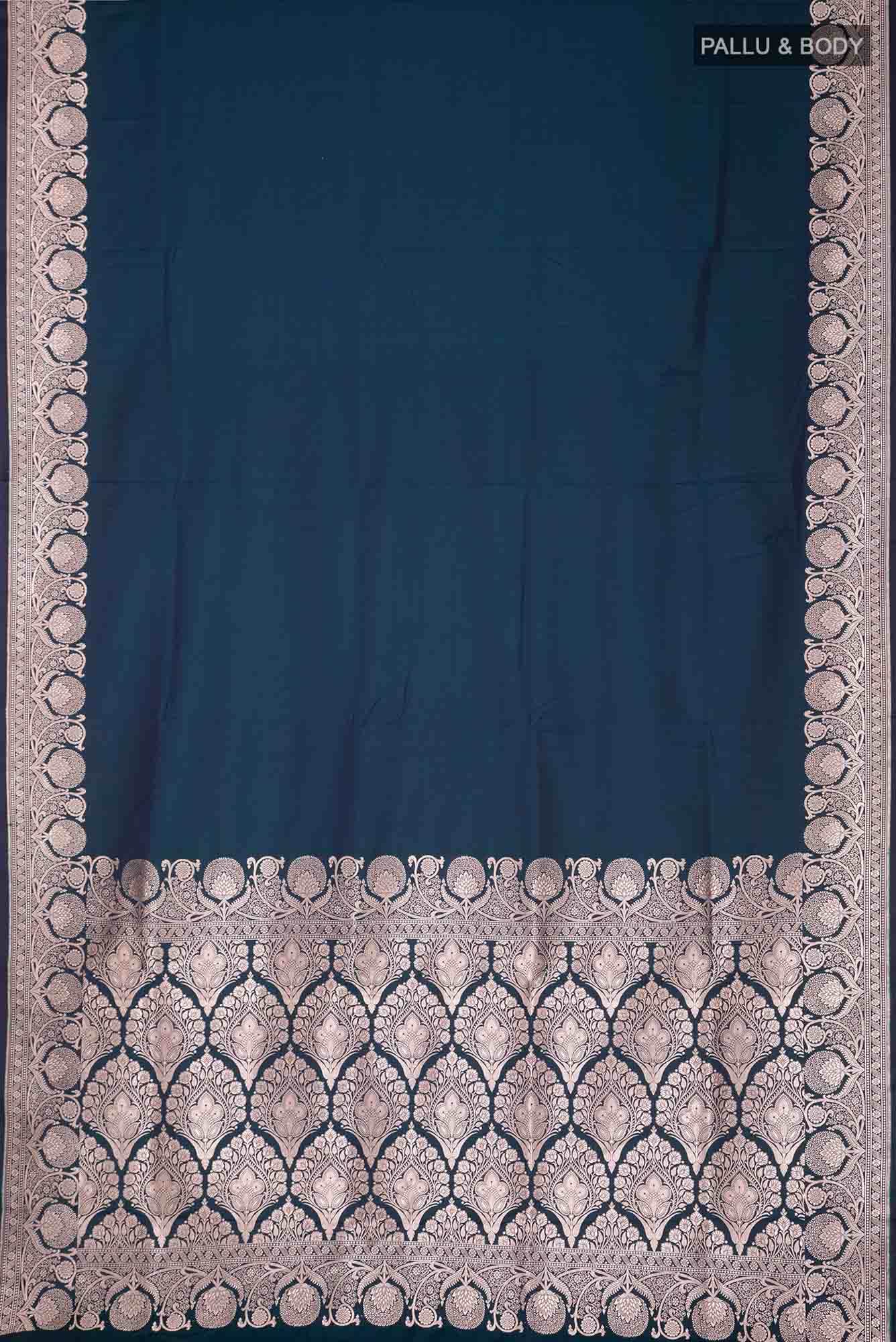 Blue Blended Banarasi Silk Saree