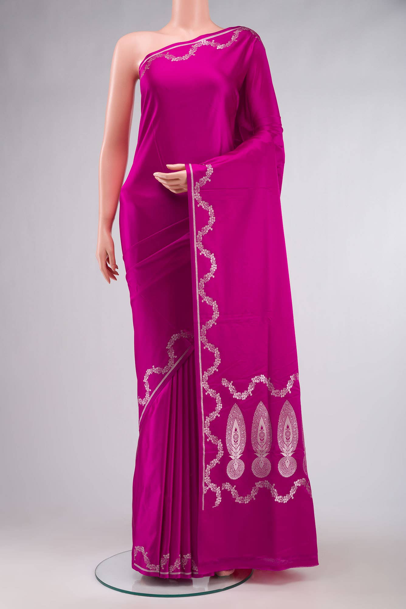 Pink Blended Banarasi Silk Saree