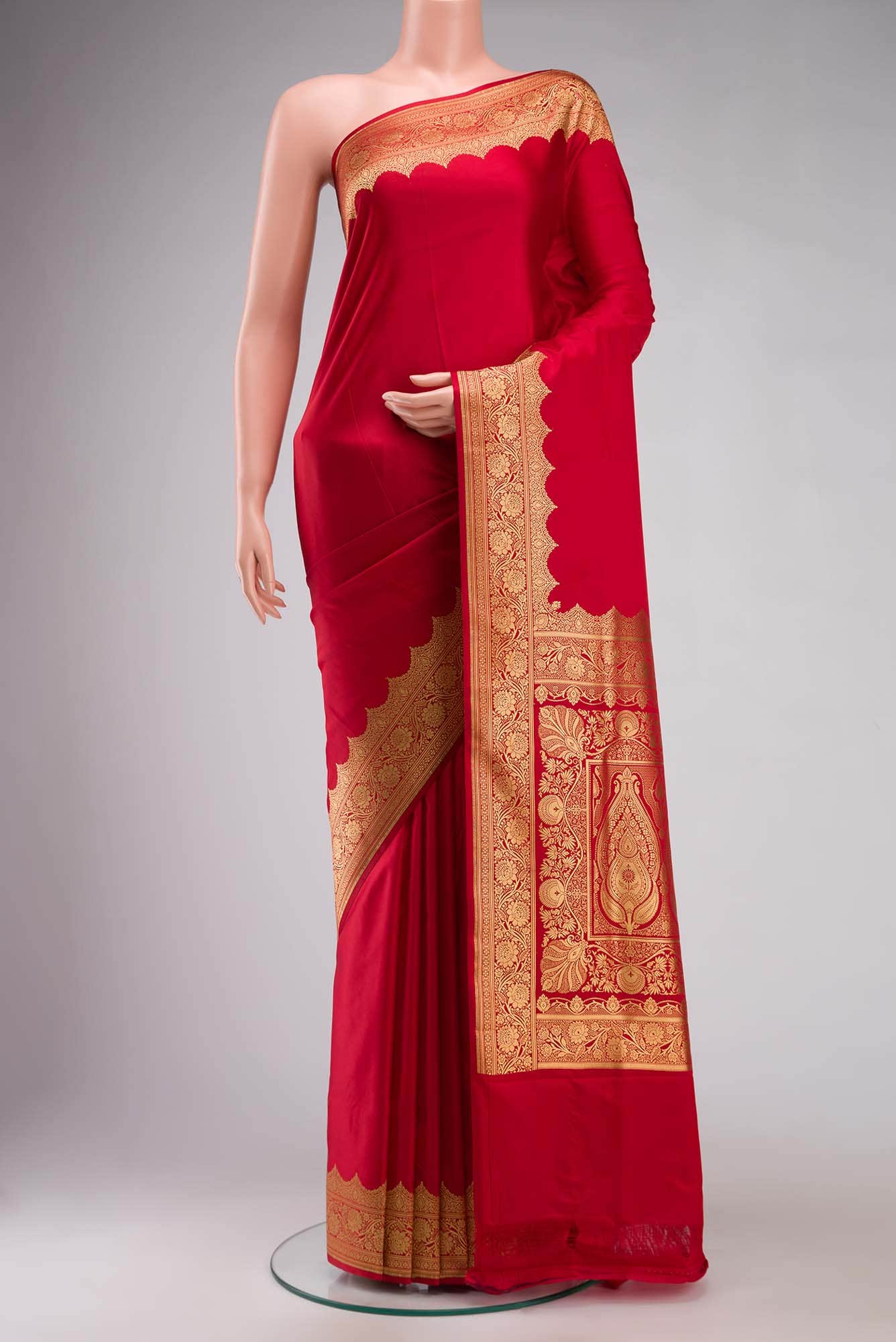 Red Blended Banarasi Silk Saree